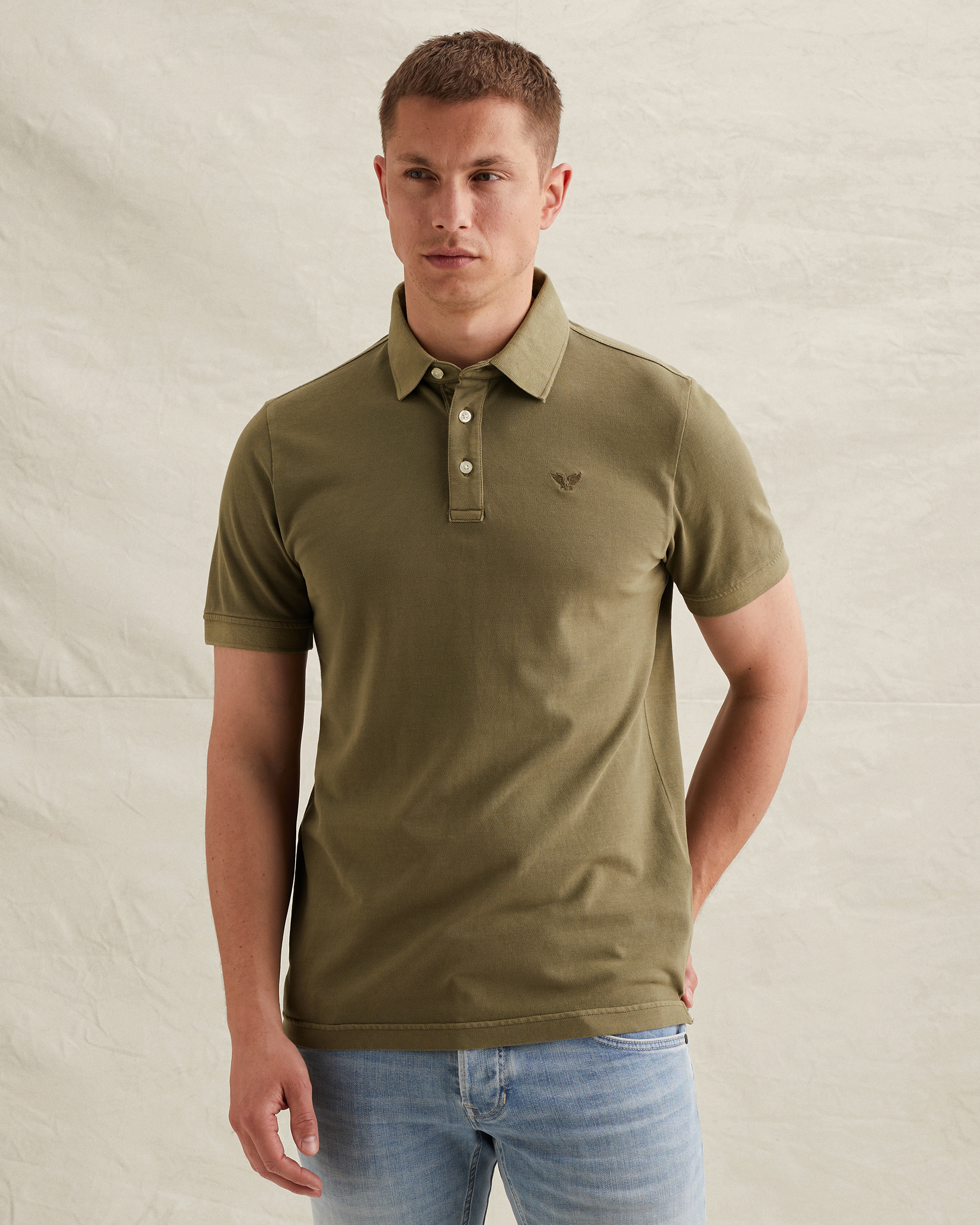 PME Legend Polo shirt with garment-dye wash in piquéx