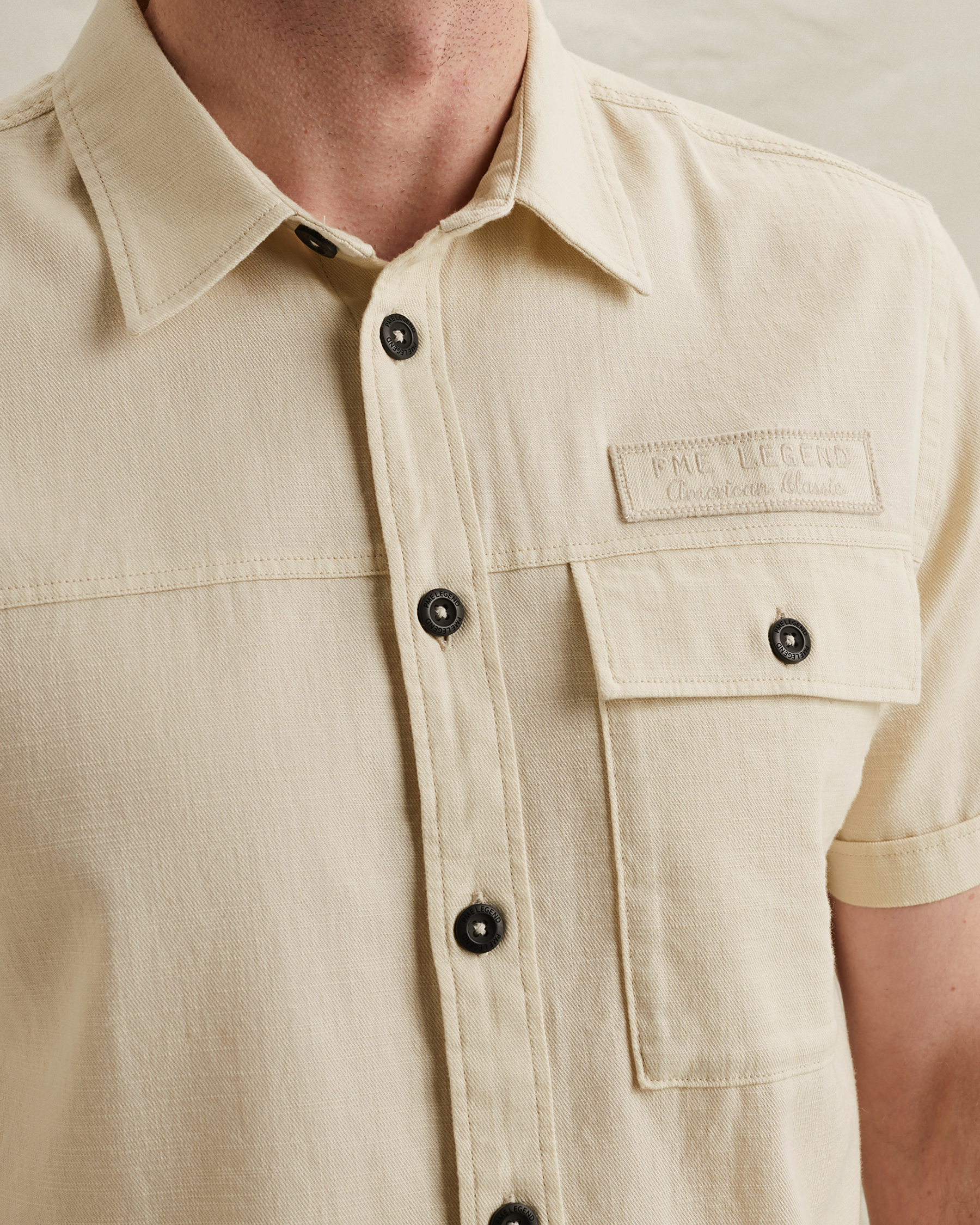 PME Legend Shirt in slub cotton with short sleevesx