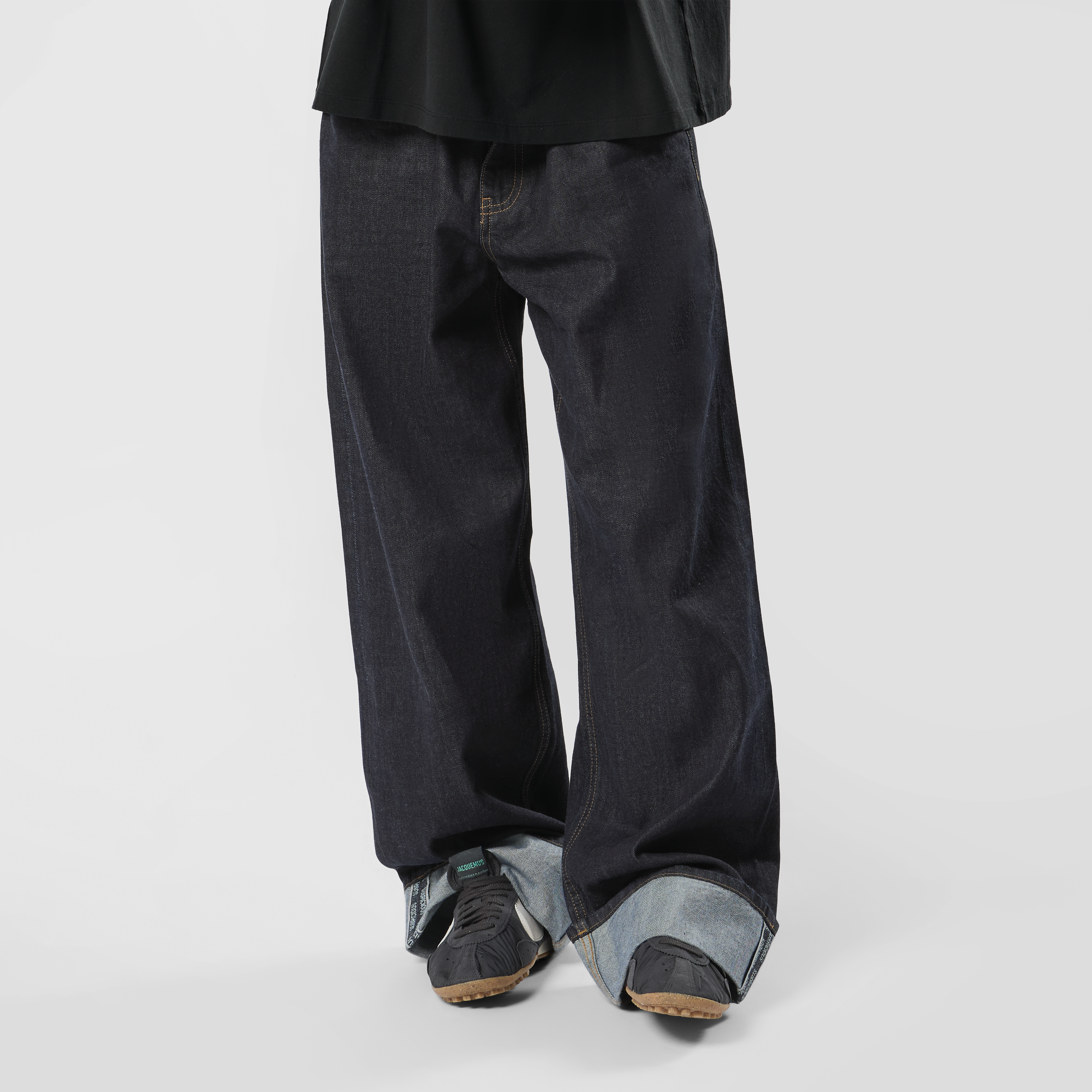 Suspicious Antwerp Winter2 / Selvedge Turn-Up Baggy Jeans - Indigo