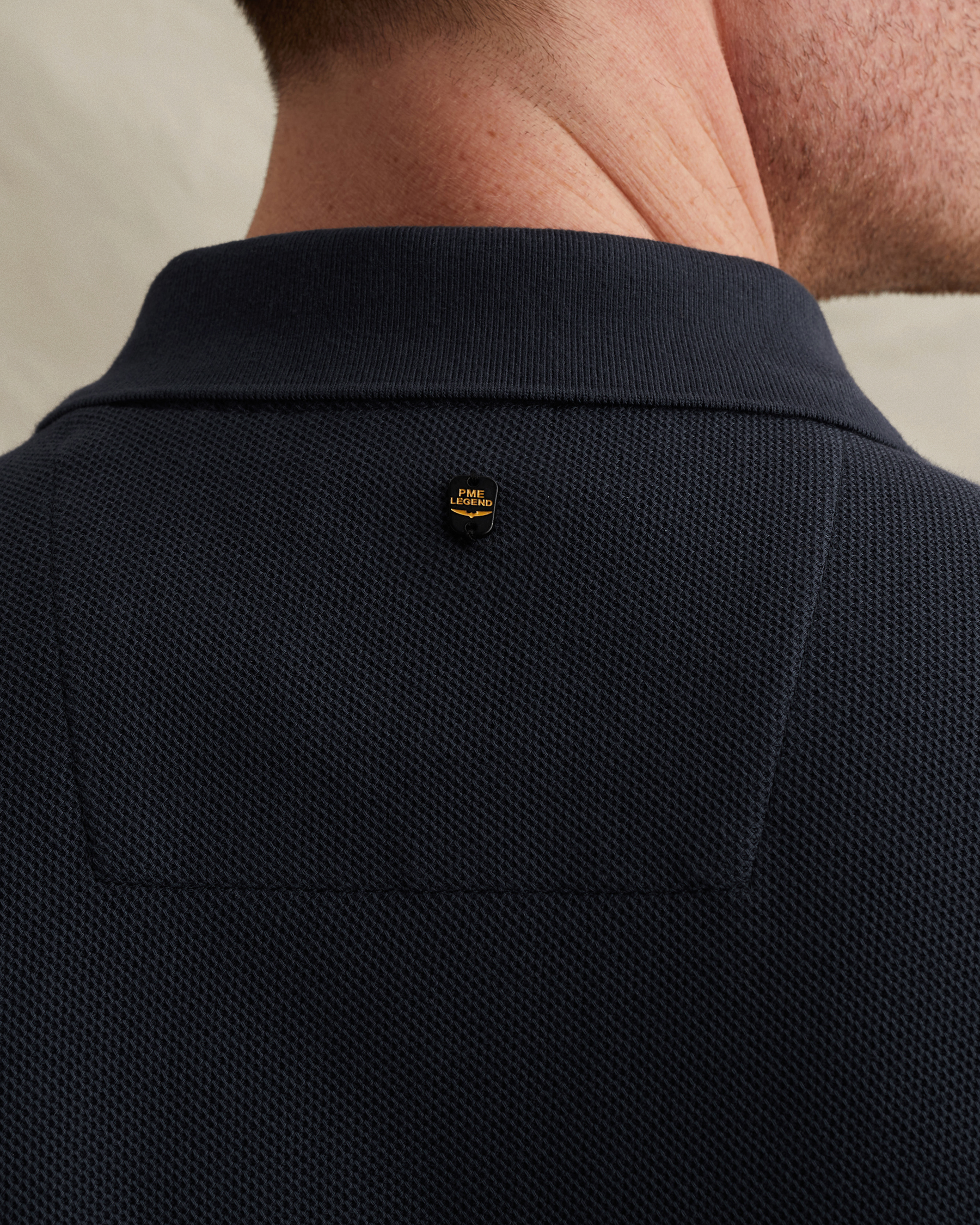 PME Legend Polo shirt with waffle texture and ribbed collarx