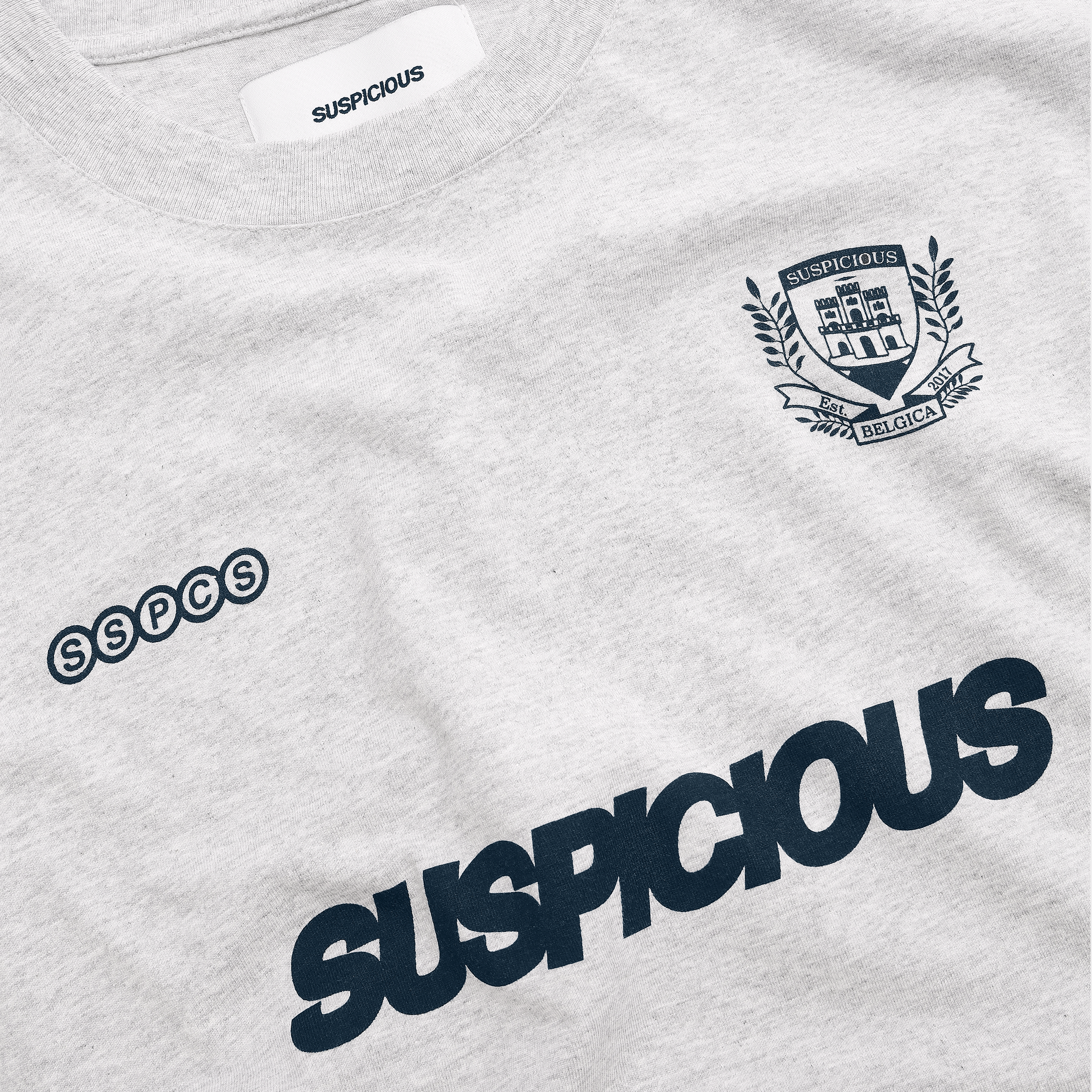 Suspicious Antwerp Football / Oversized Match Tee - Neutral Heather