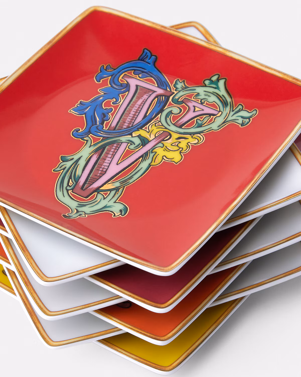 Versace Holiday Alphabet Square Bowl Set