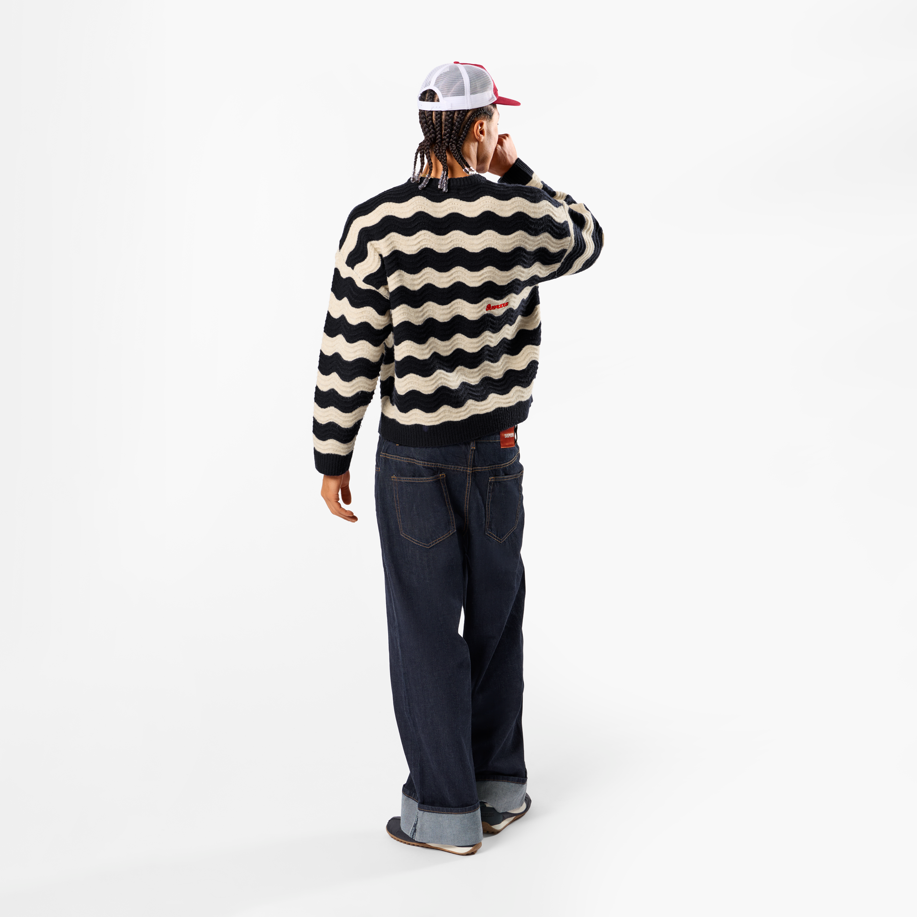 Suspicious Antwerp Winter3 / Essentials Knitted Wavy Sweat - Nightfall