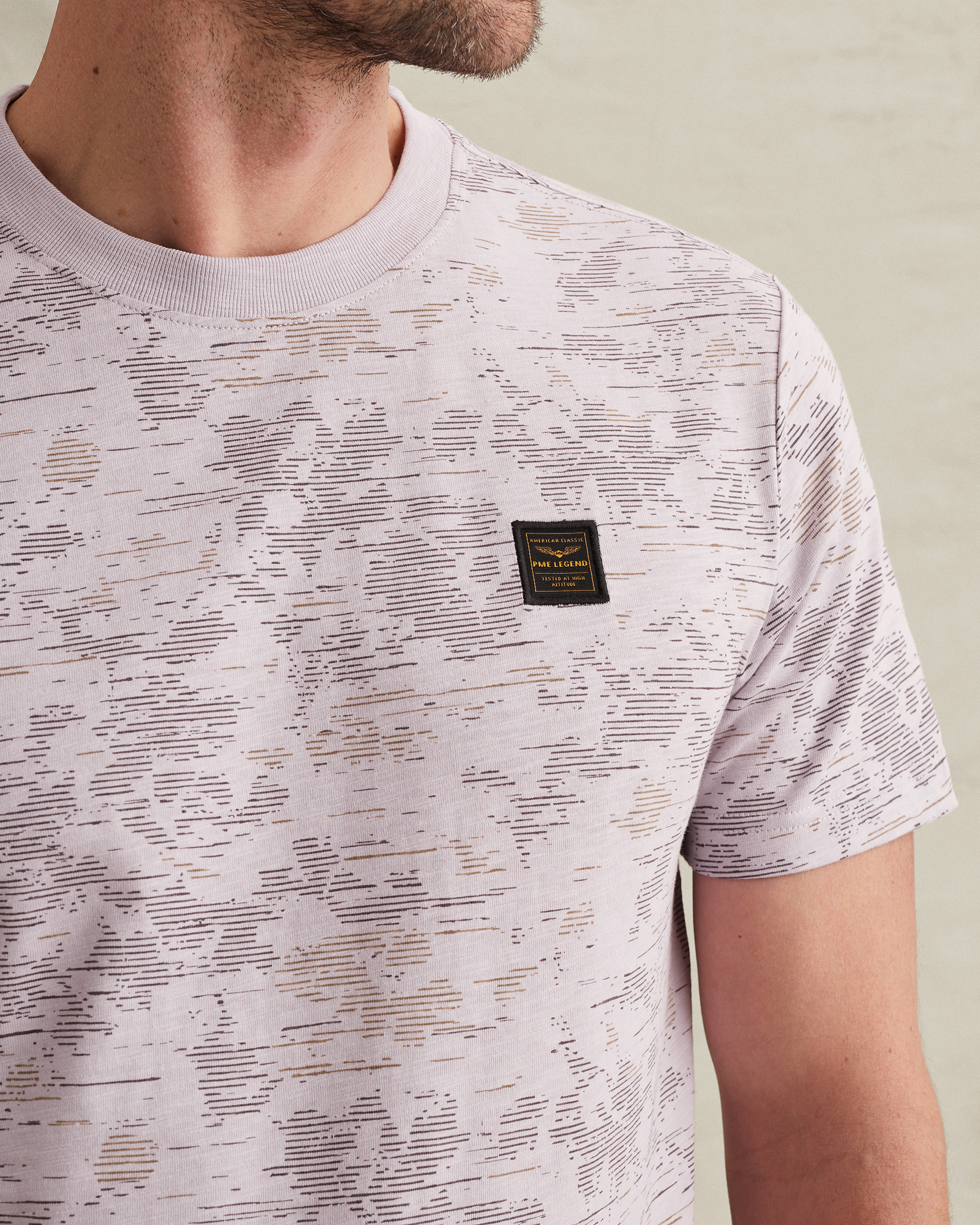 PME Legend T-shirt in slub cotton with allover printx