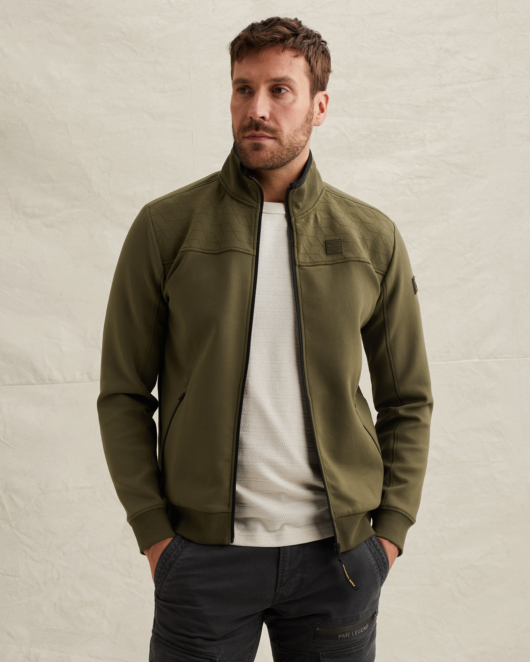 PME Legend Sweat jacket with stand-up collar and zipper closurex