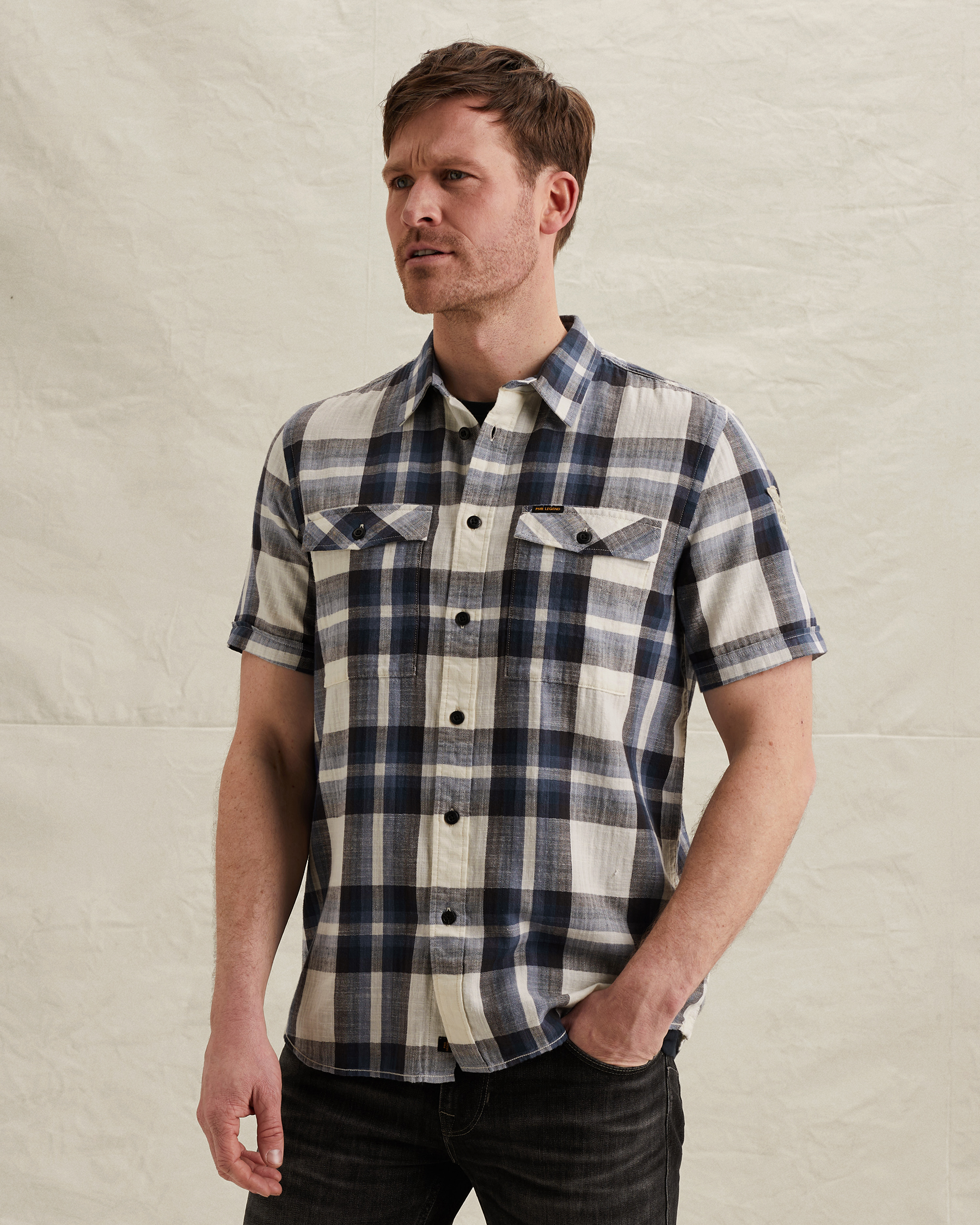 PME Legend Shirt with check pattern and chest pocketsx
