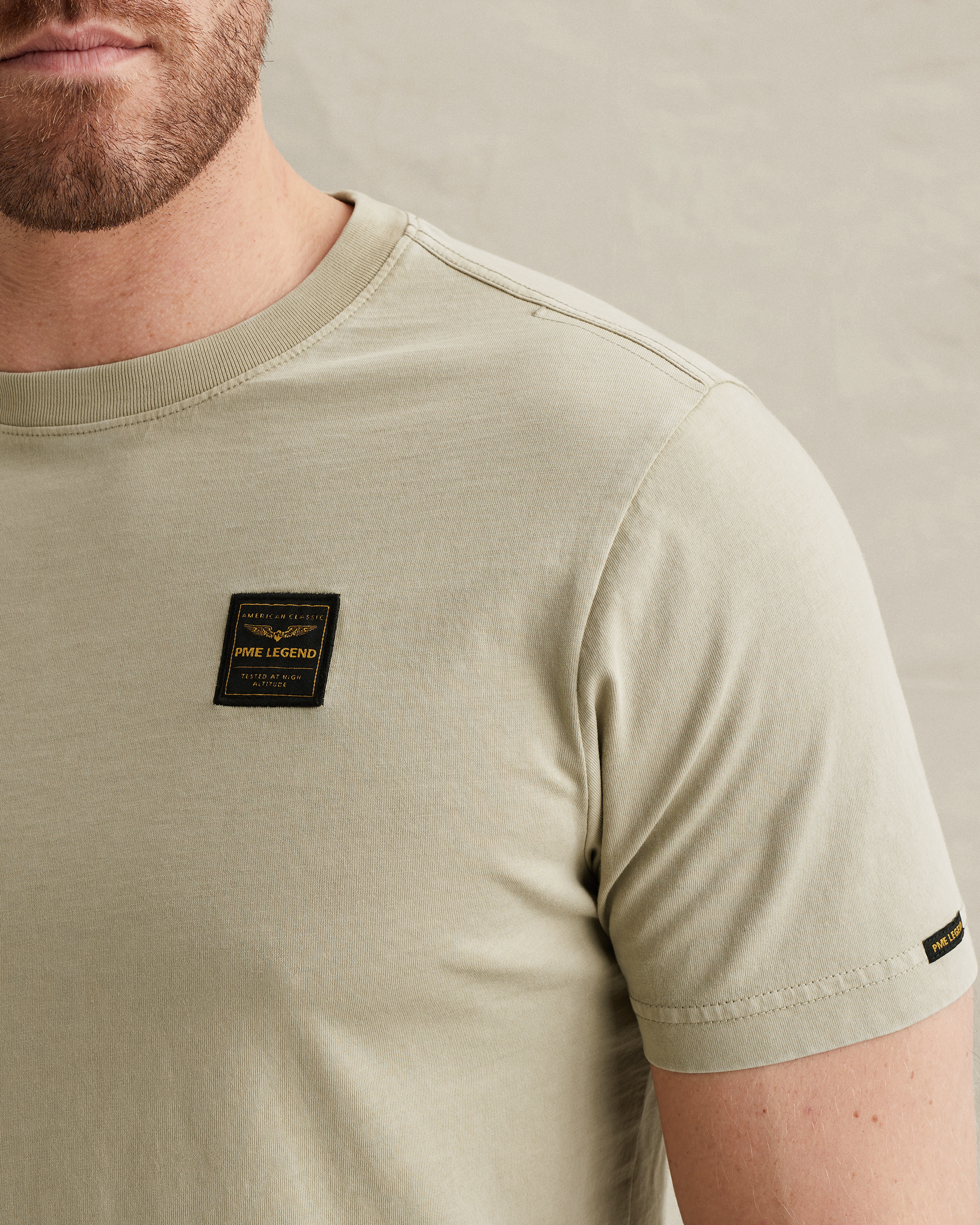 PME Legend T-shirt with badge and a garment-dye washx