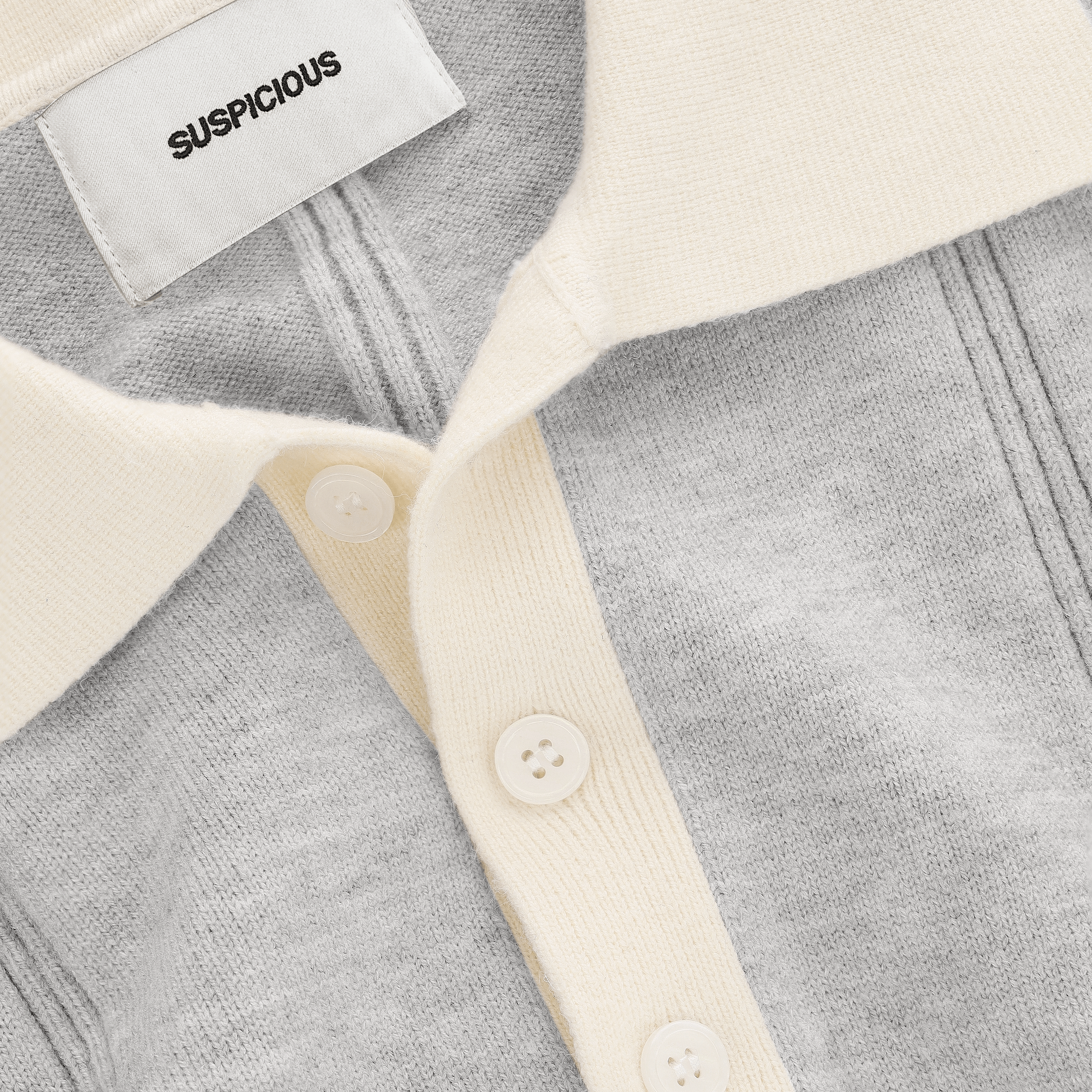 Suspicious Antwerp Football / Knitted Football Polo - Neutral Heather