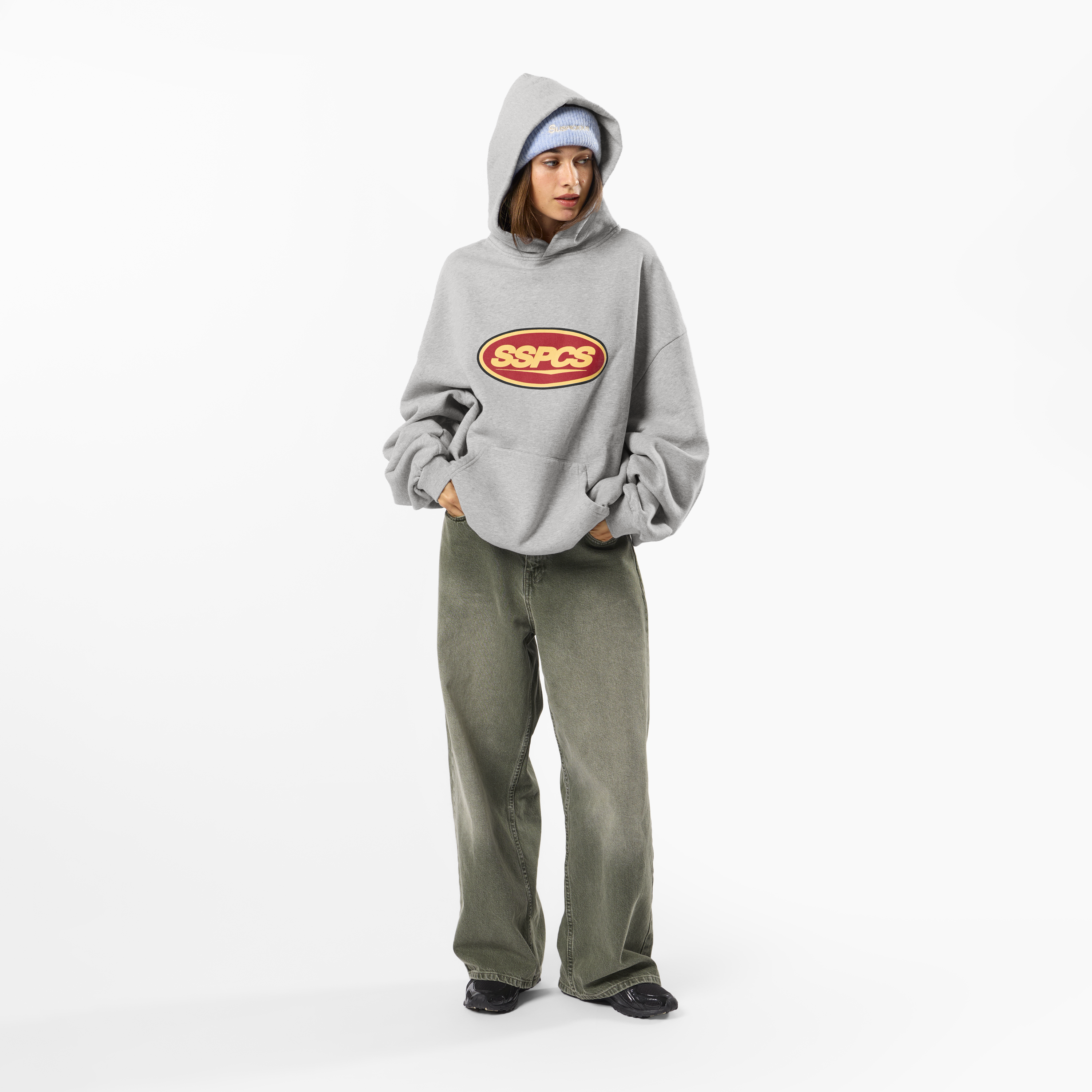 Suspicious Antwerp Winter3 / Badge Hoodie - Neutral Heather