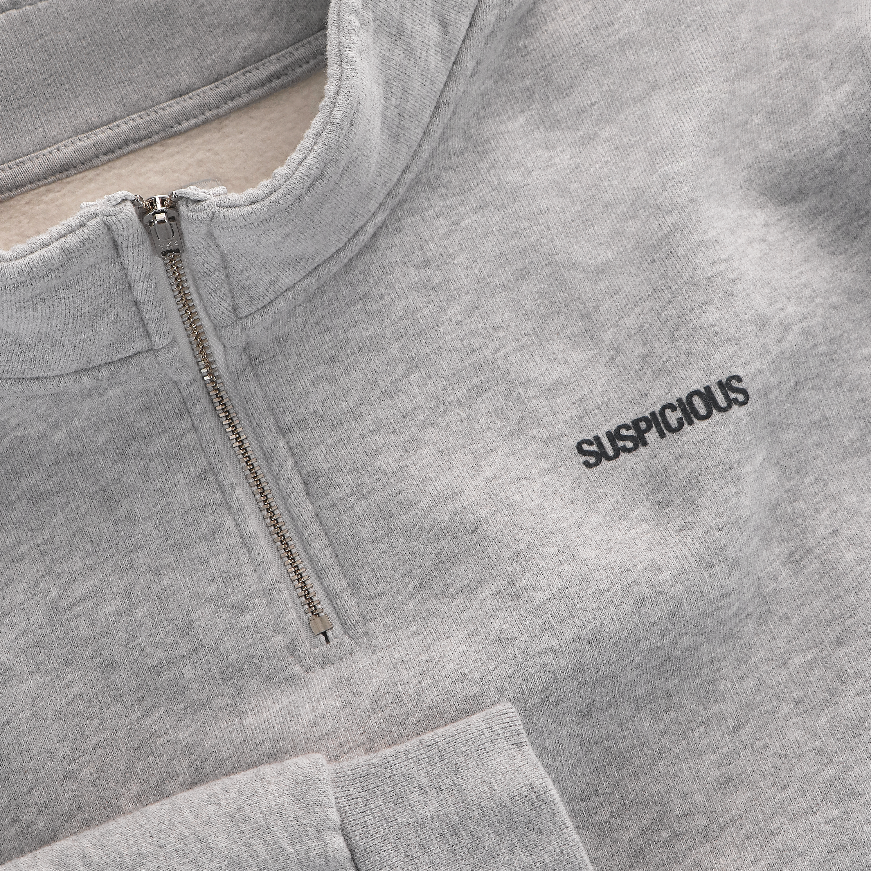Suspicious Antwerp (SS24) The Suspicious Half-Zip Crewneck - Neutral Heather