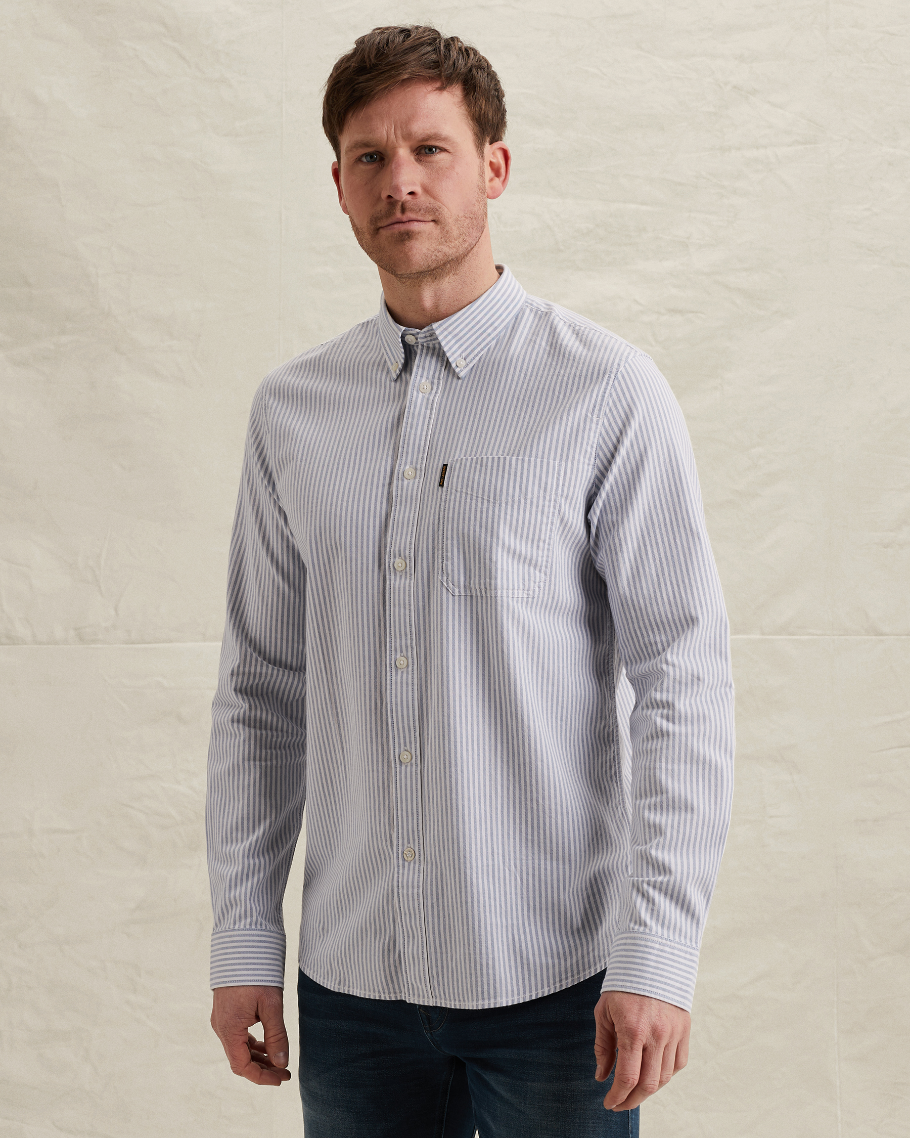 PME Legend Oxford shirt with yarn-dyed stripe patternx