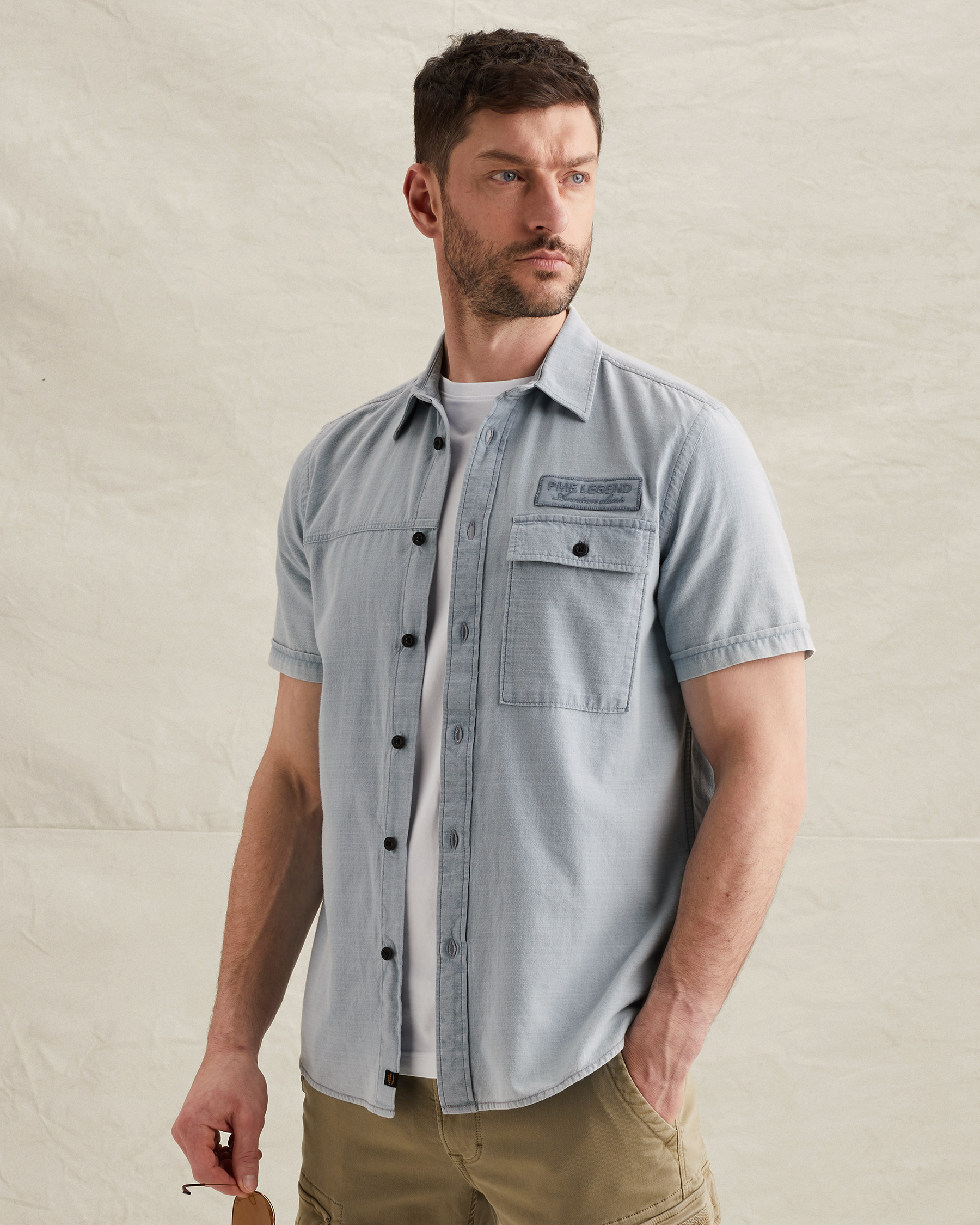 PME Legend Shirt with stripe pattern and chest pocketx