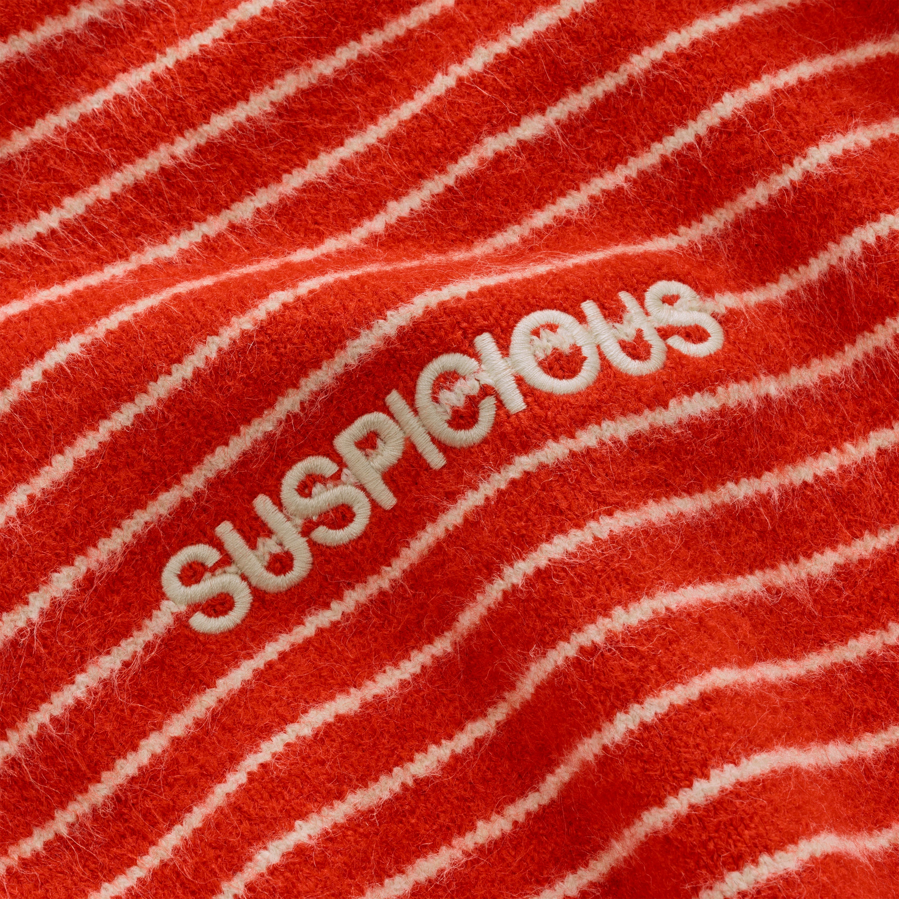 Suspicious Antwerp Polkaline / Striped Knitted Longsleeve Polo - Red
