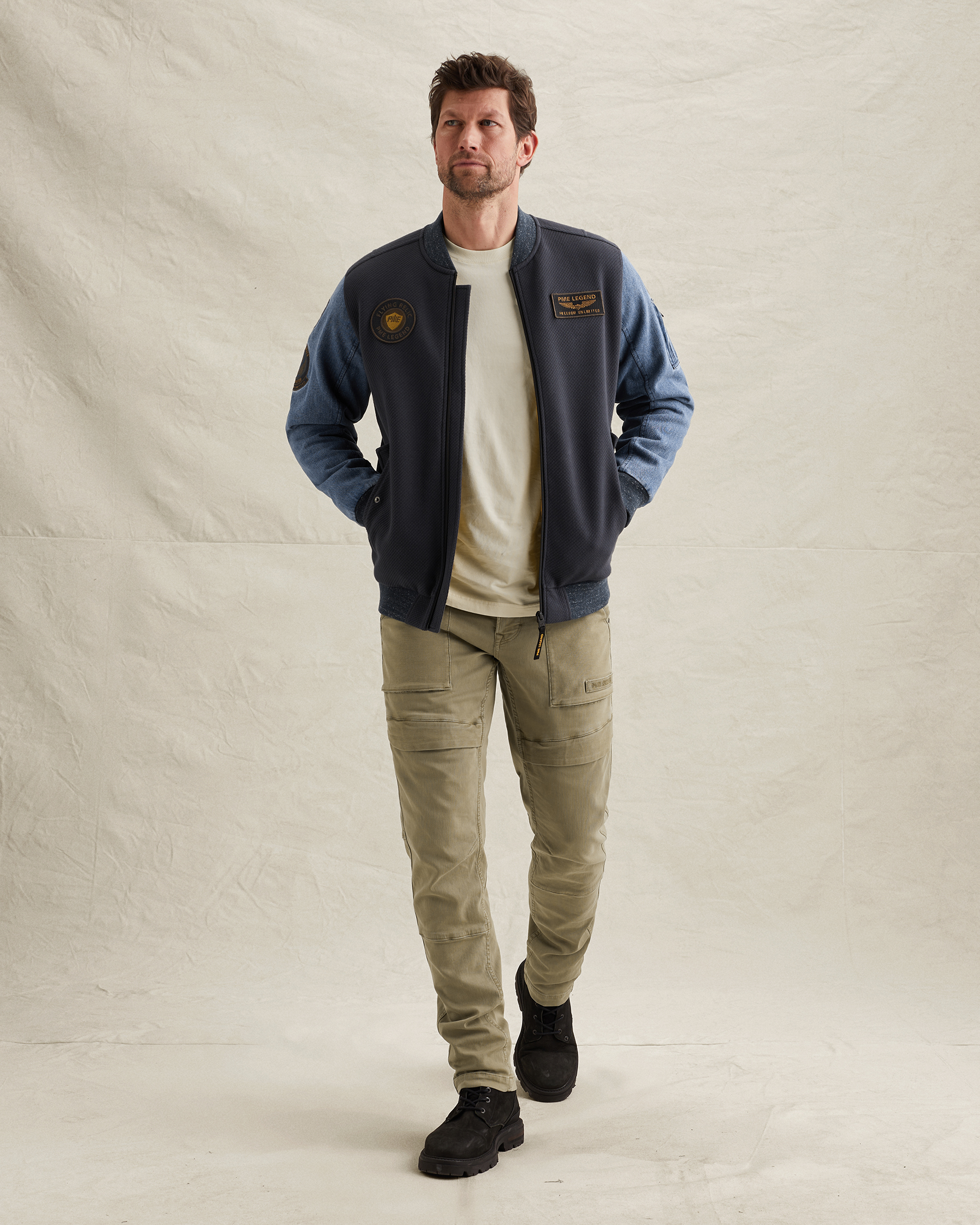 PME Legend Hybrid jacket with badgesx