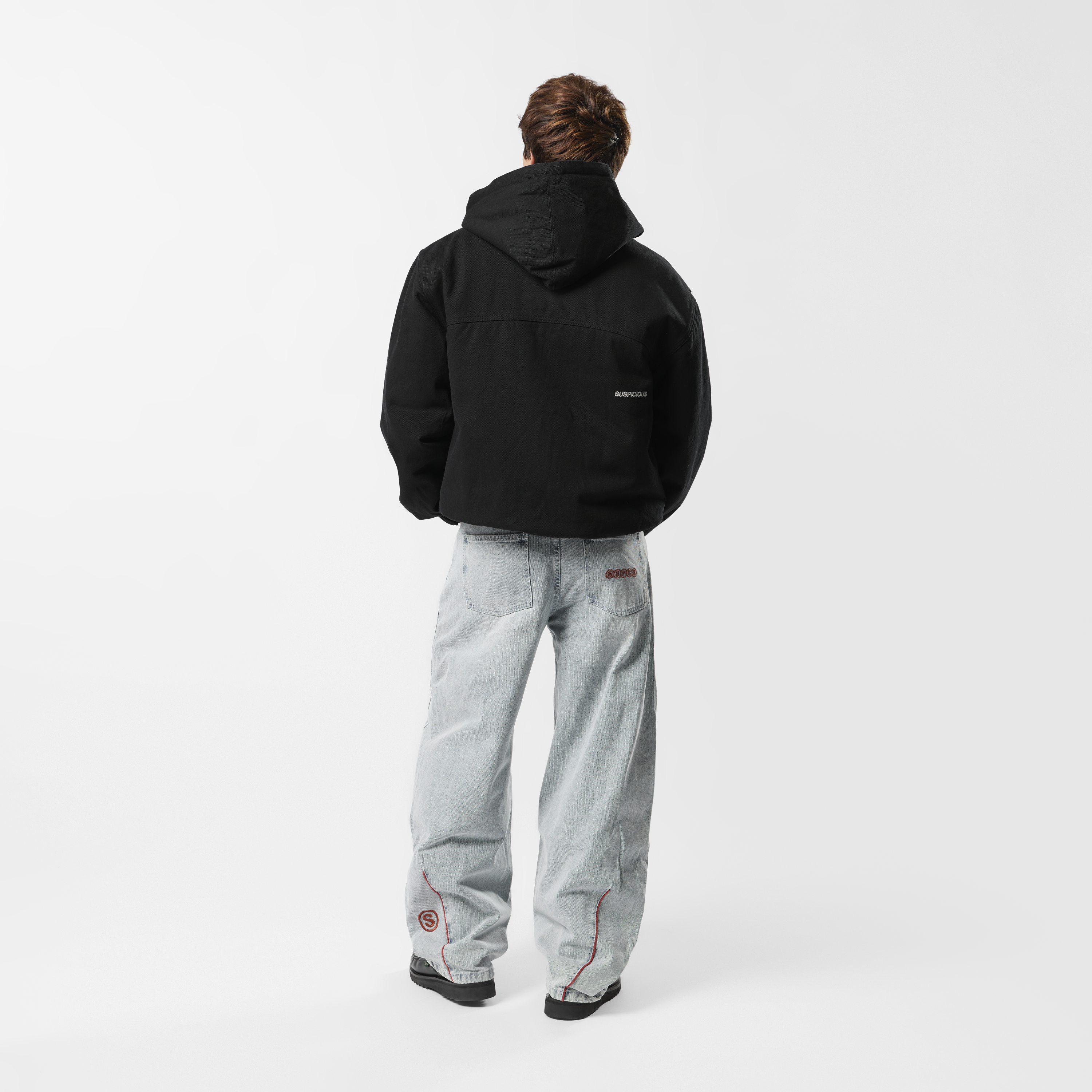 Suspicious Antwerp Fall / Reversible Canvas Hooded Jacket - Black
