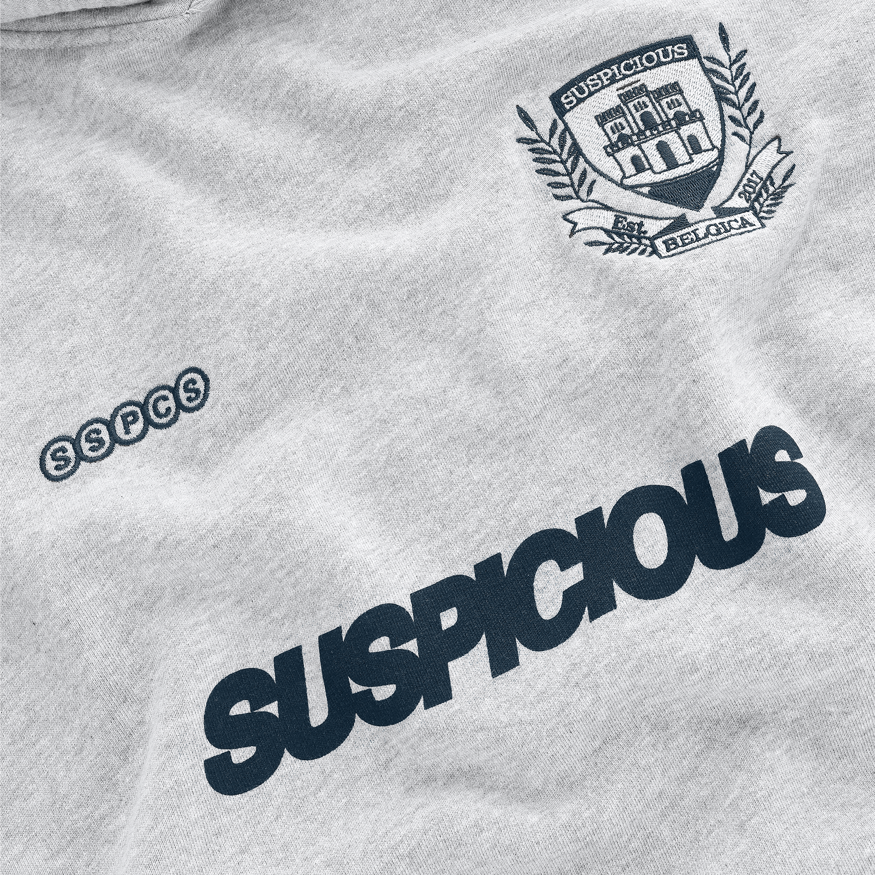 Suspicious Antwerp Football / Emblem Hoodie - Neutral Heather