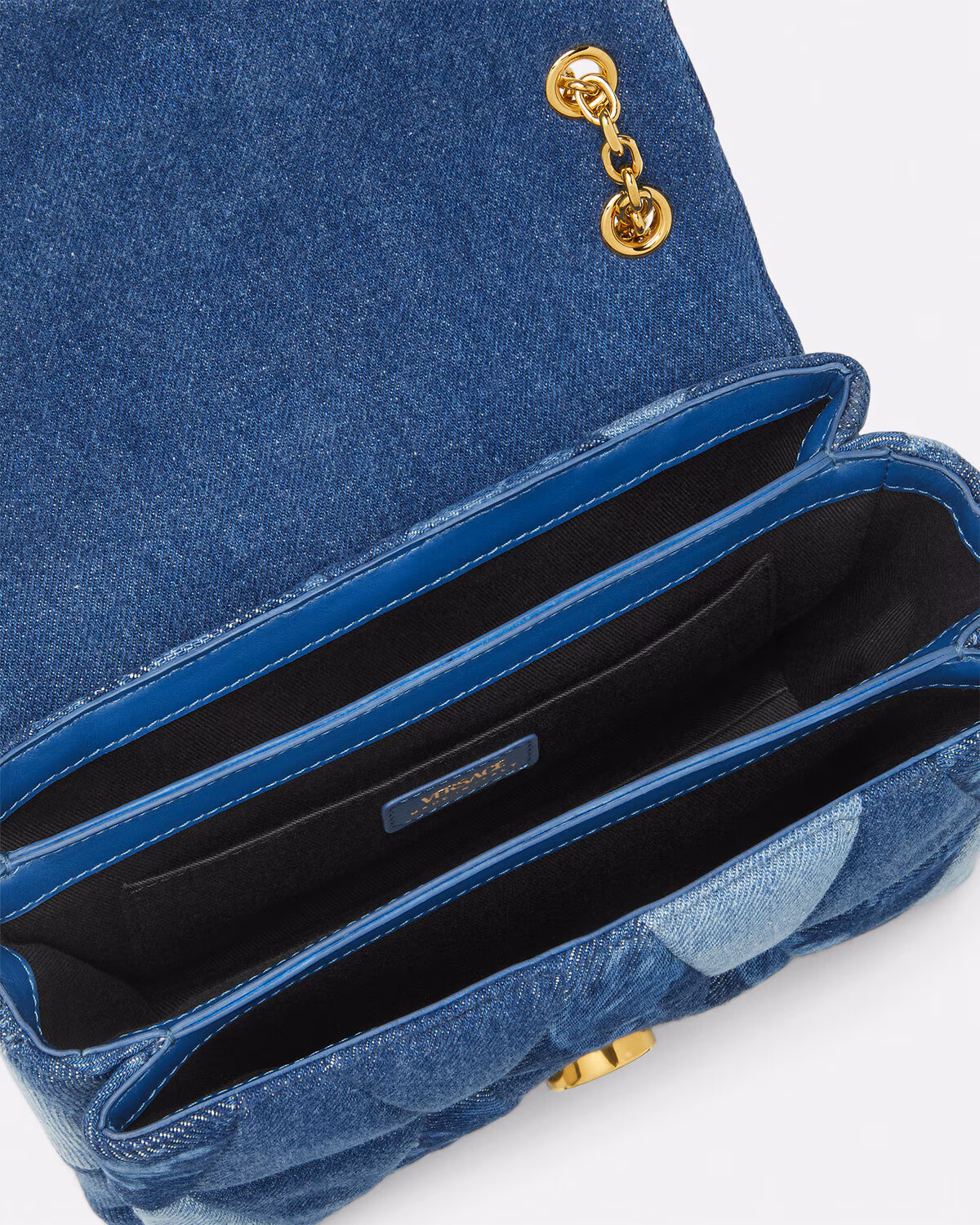 Versace Kleio Denim Quilted Shoulder Bag