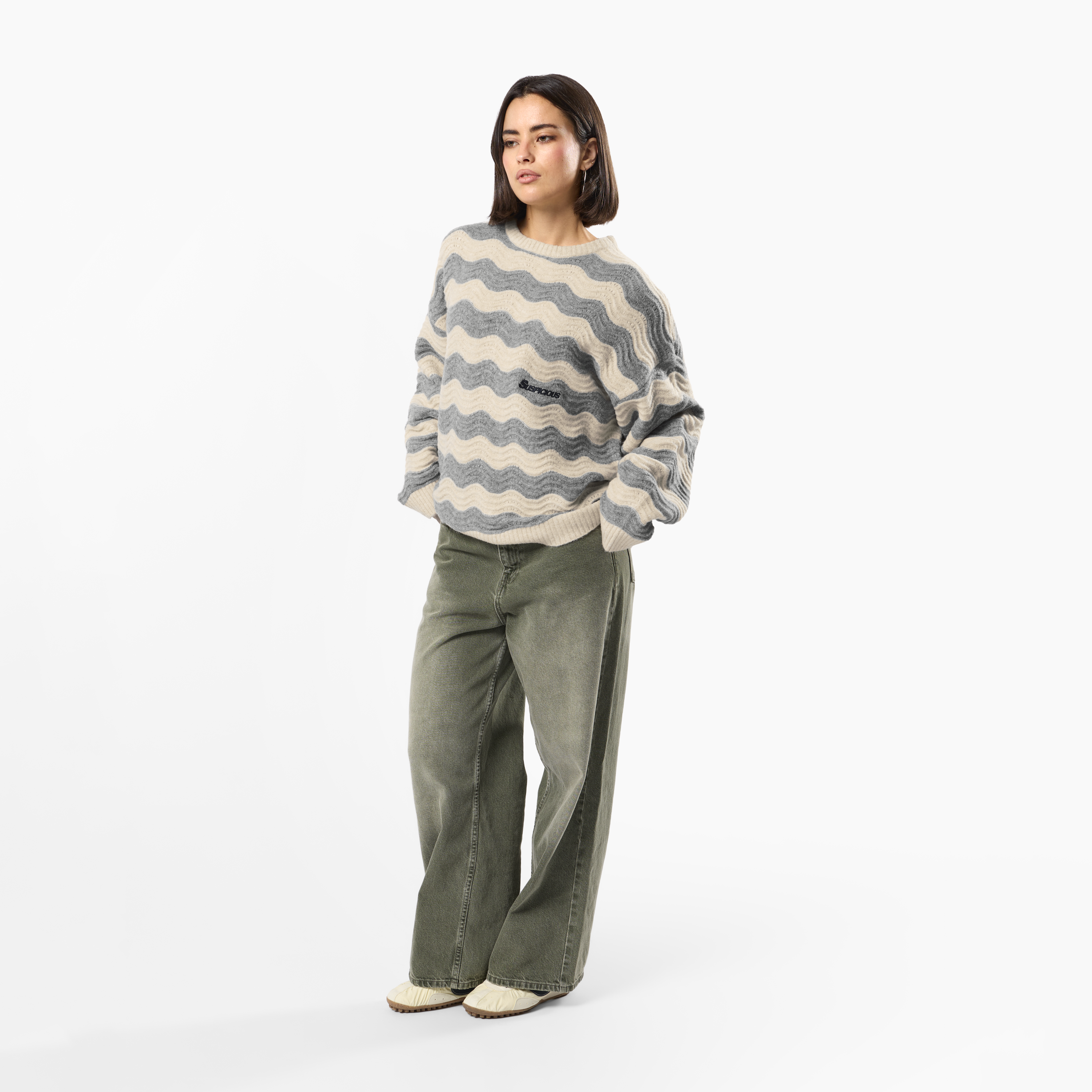 Suspicious Antwerp Winter3 / Essentials Knitted Wavy Sweat - Dune