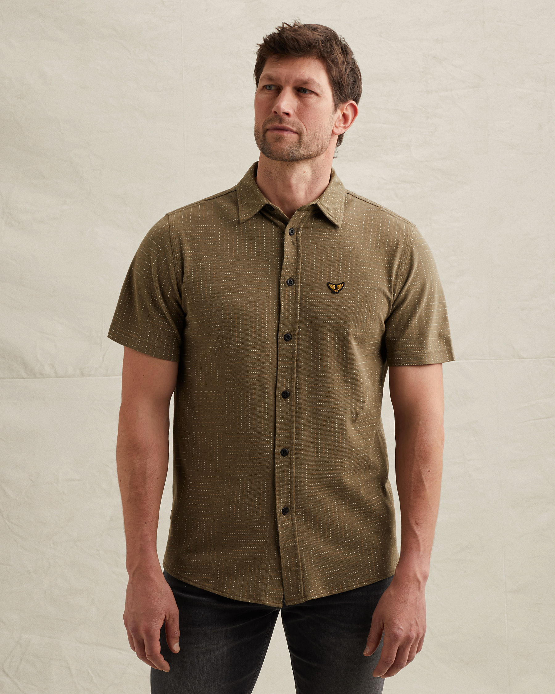 PME Legend Shirt with allover print and short sleevesx