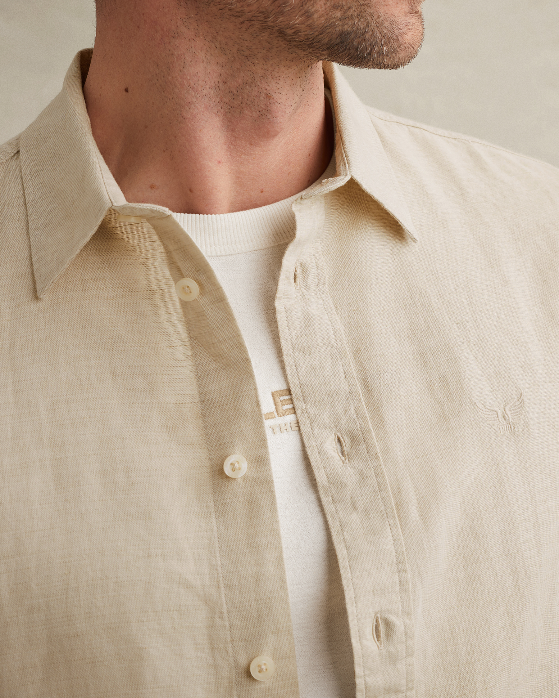PME Legend Shirt in cotton/linen with button closurex