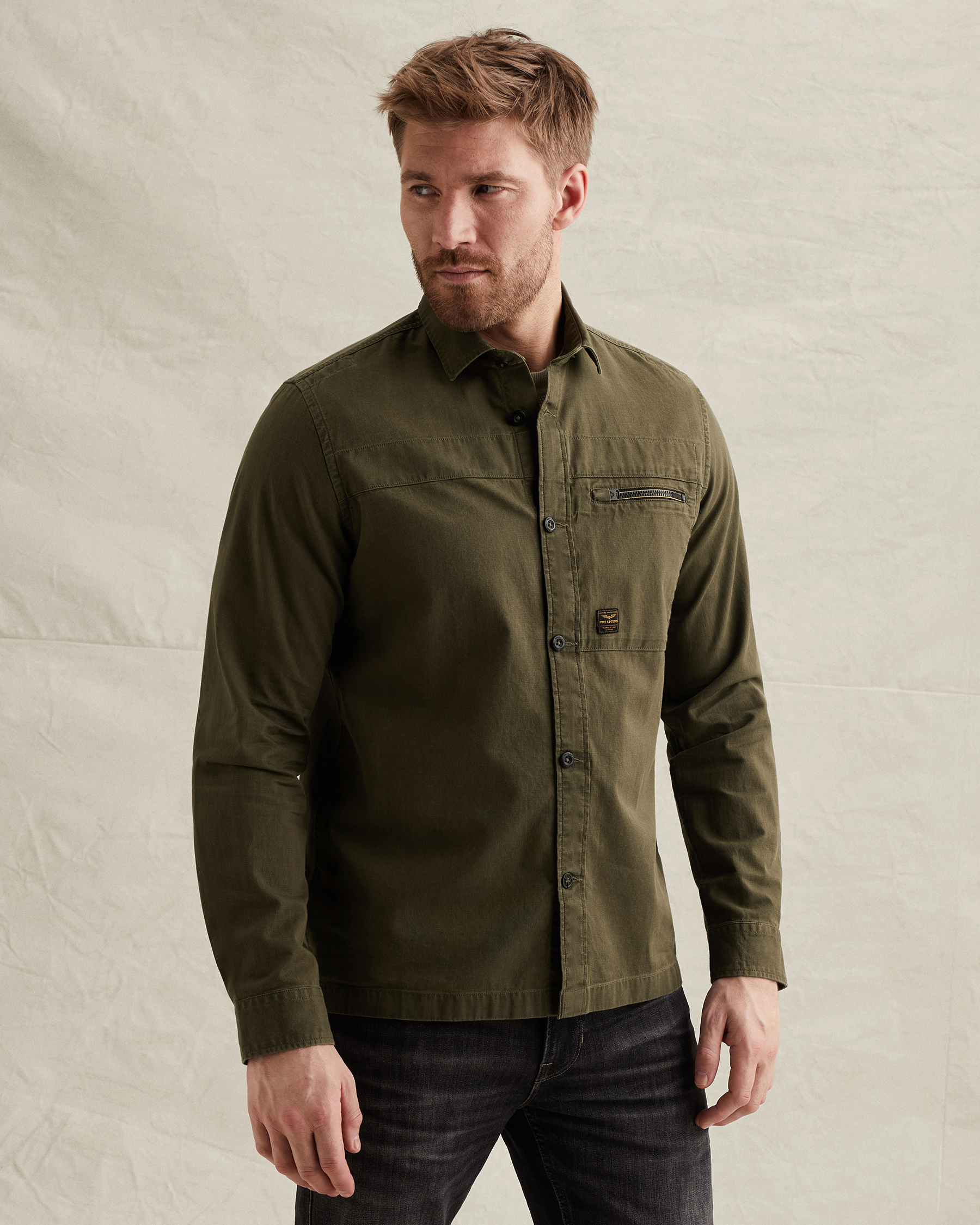 PME Legend Shirt jacket with button closure and chest pocketx