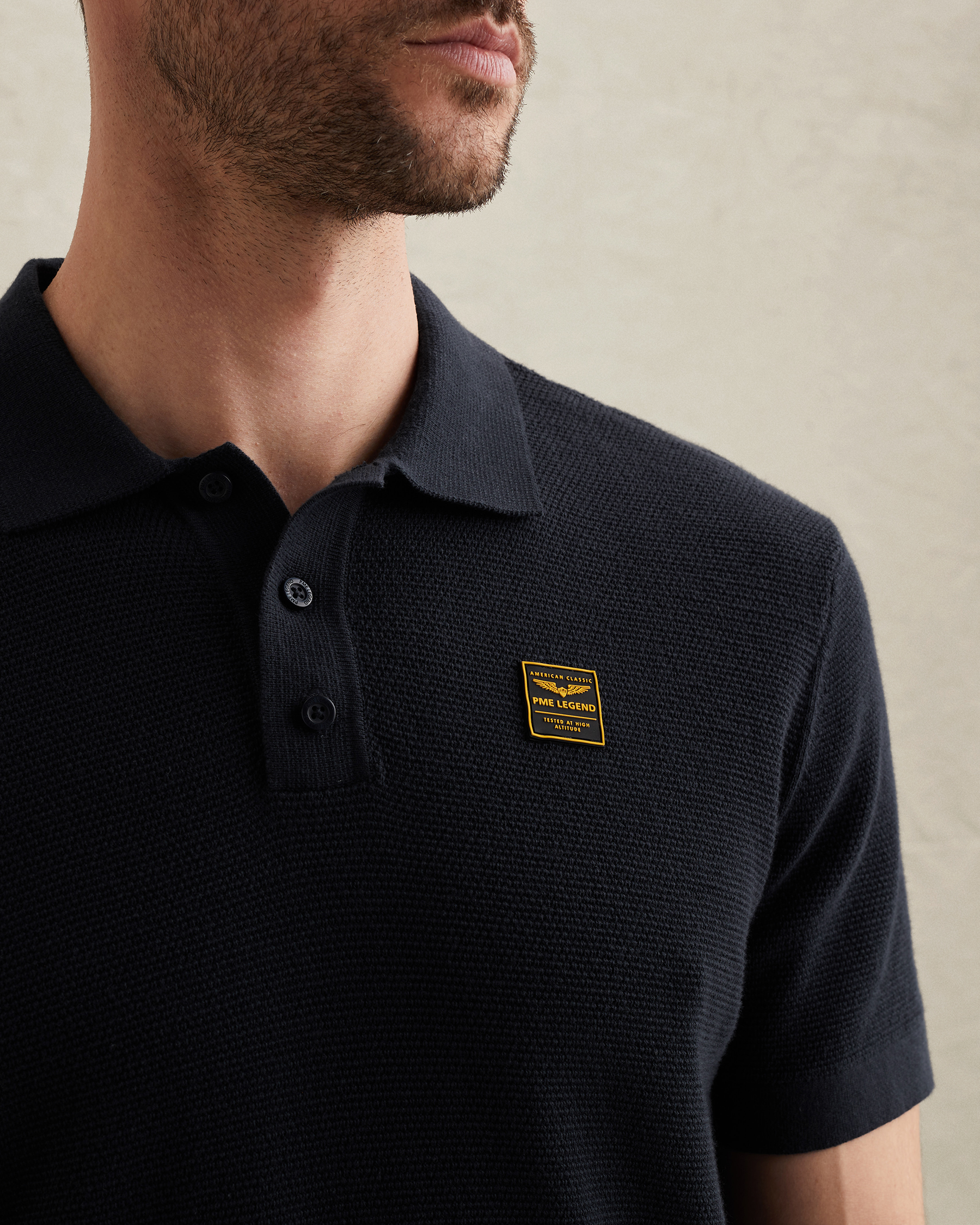 PME Legend Polo shirt with waffle texturex
