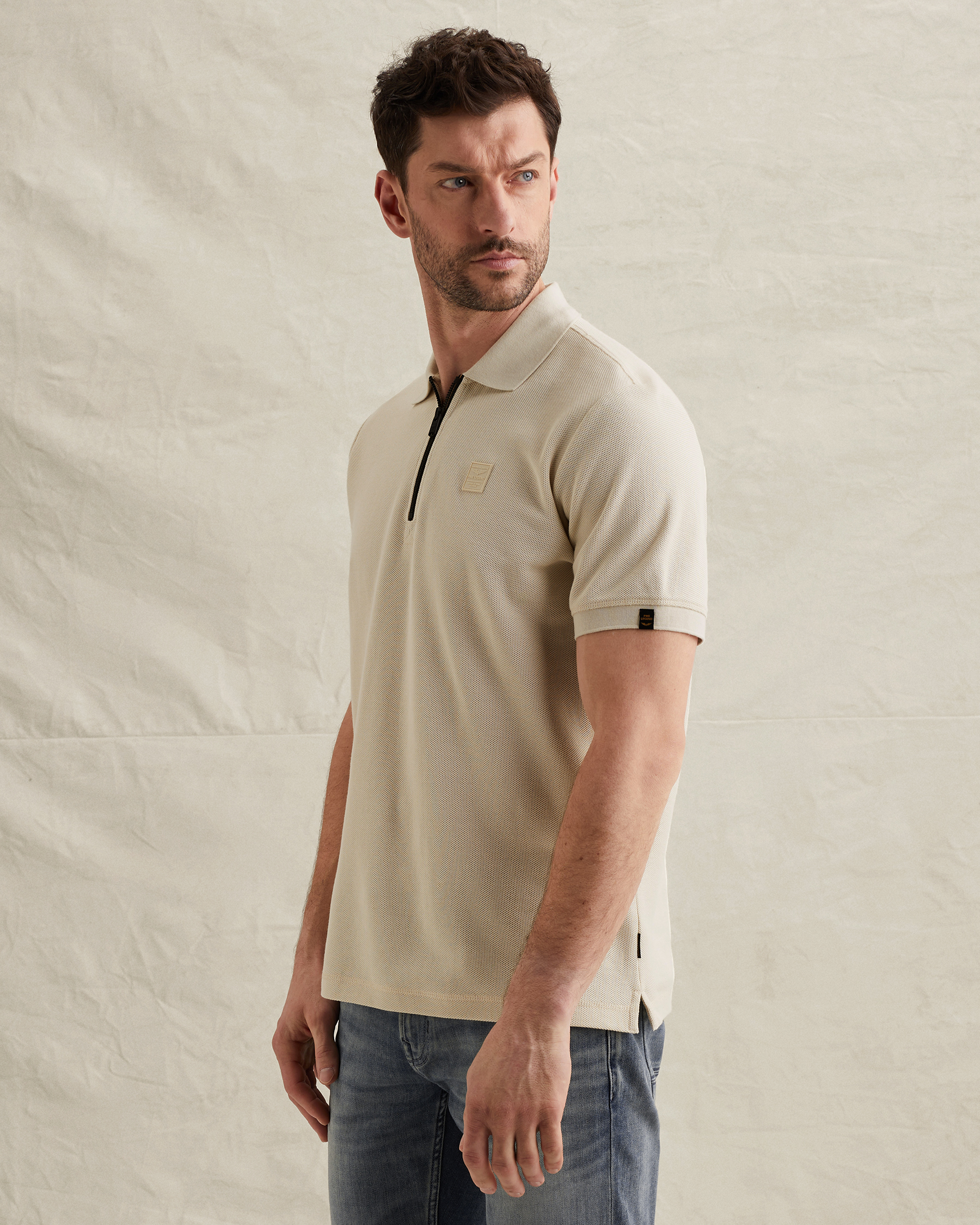 PME Legend Polo shirt with waffle texture and ribbed collarx