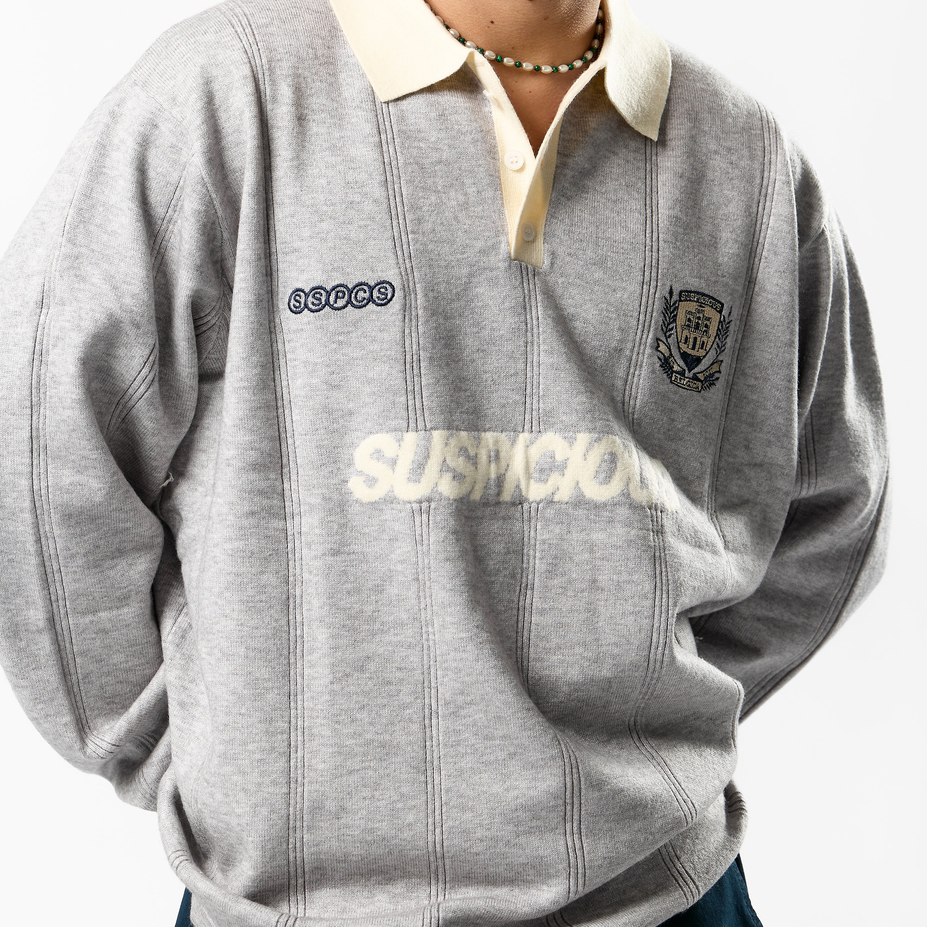 Suspicious Antwerp Football / Knitted Football Polo - Neutral Heather