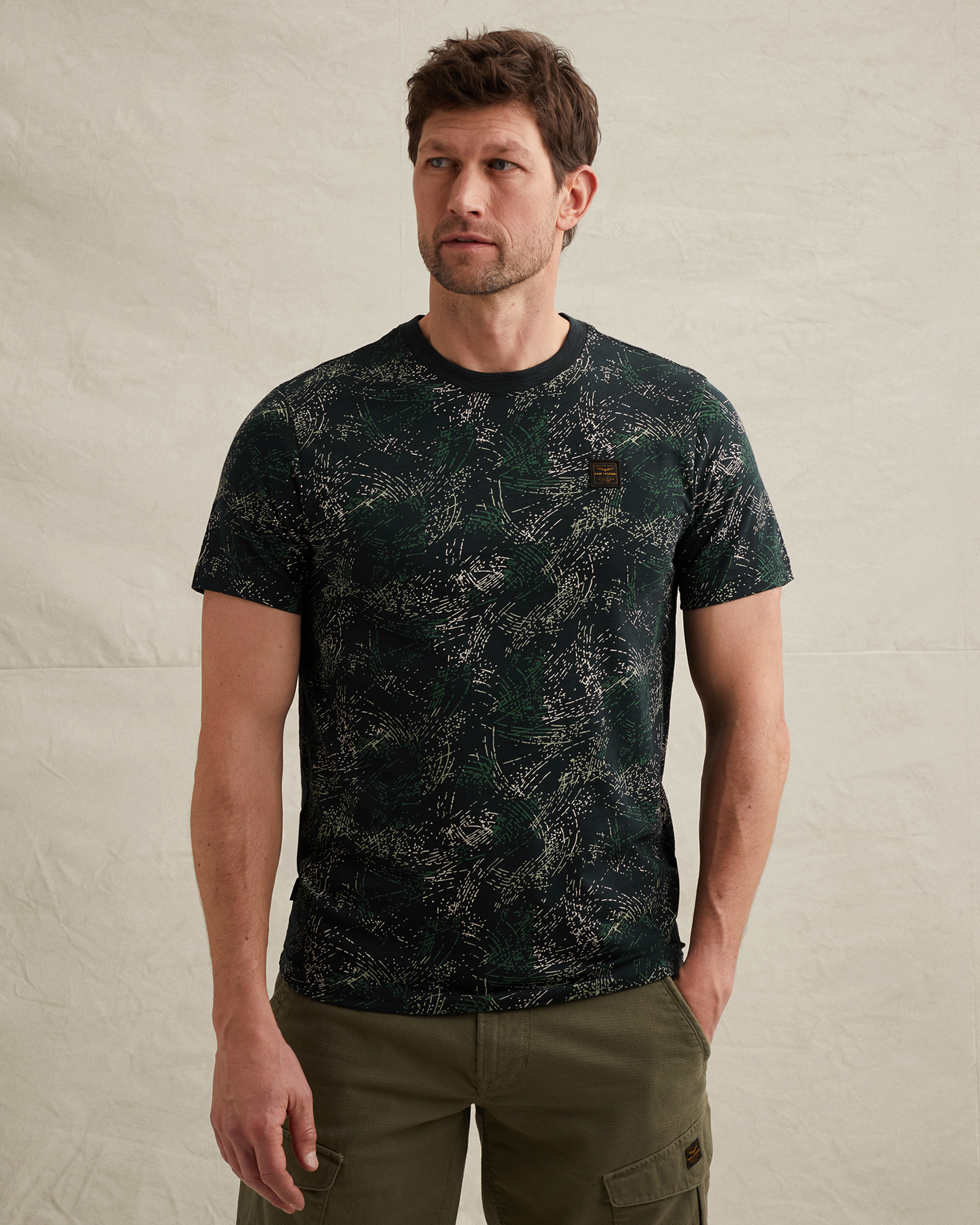 PME Legend T-shirt in slub jersey with allover printx