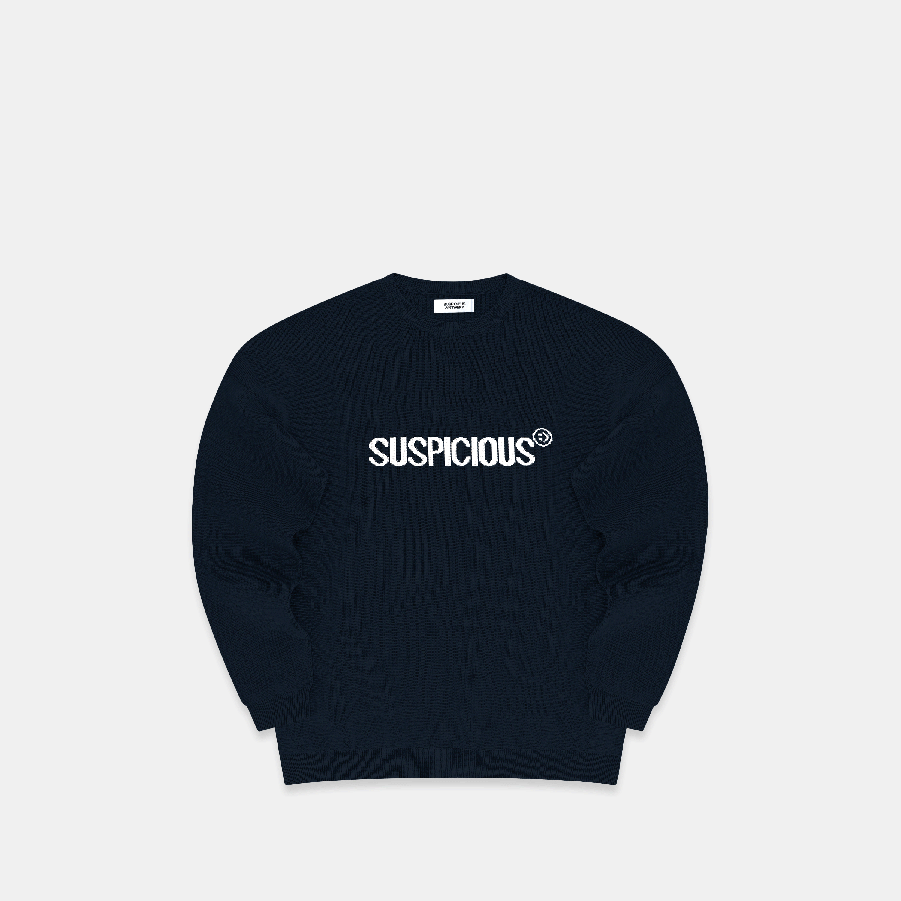 Suspicious Antwerp Fall '24 / The Smiley Knitted Sweat - Navy