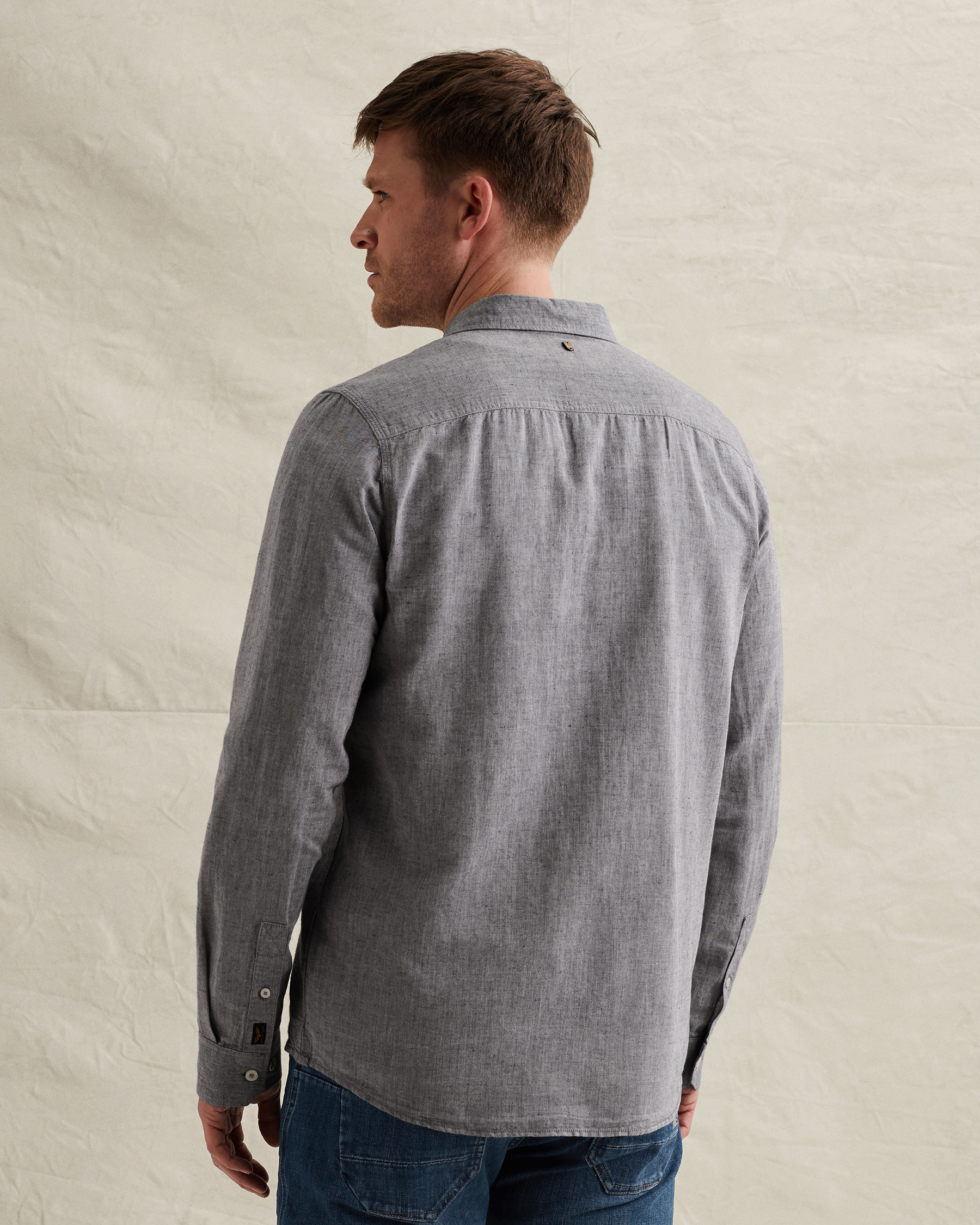 PME Legend Cotton/linen shirt with embroidered logox