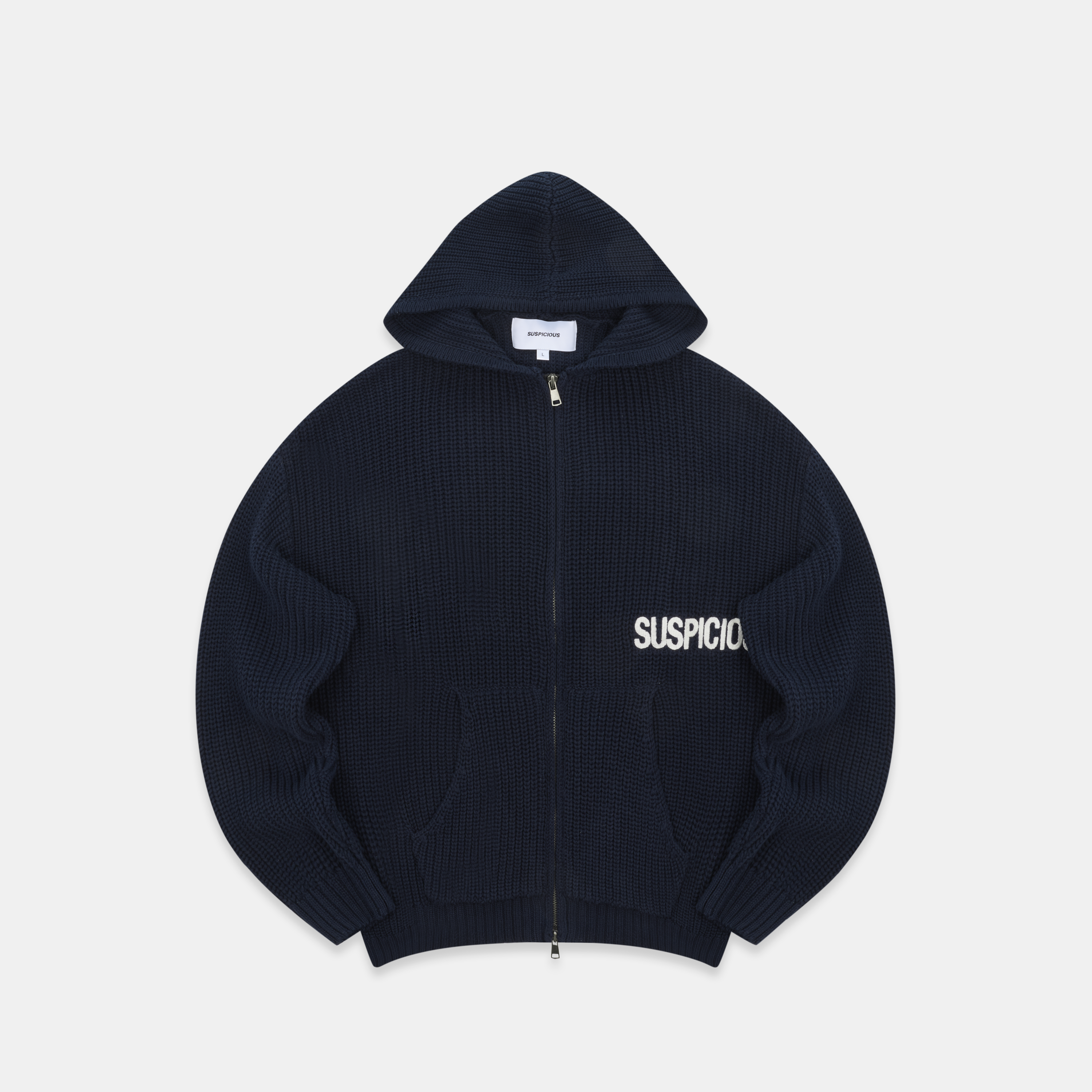 Suspicious Antwerp Fall / Core Zip-Up Knitted Hoodie - Nightfall