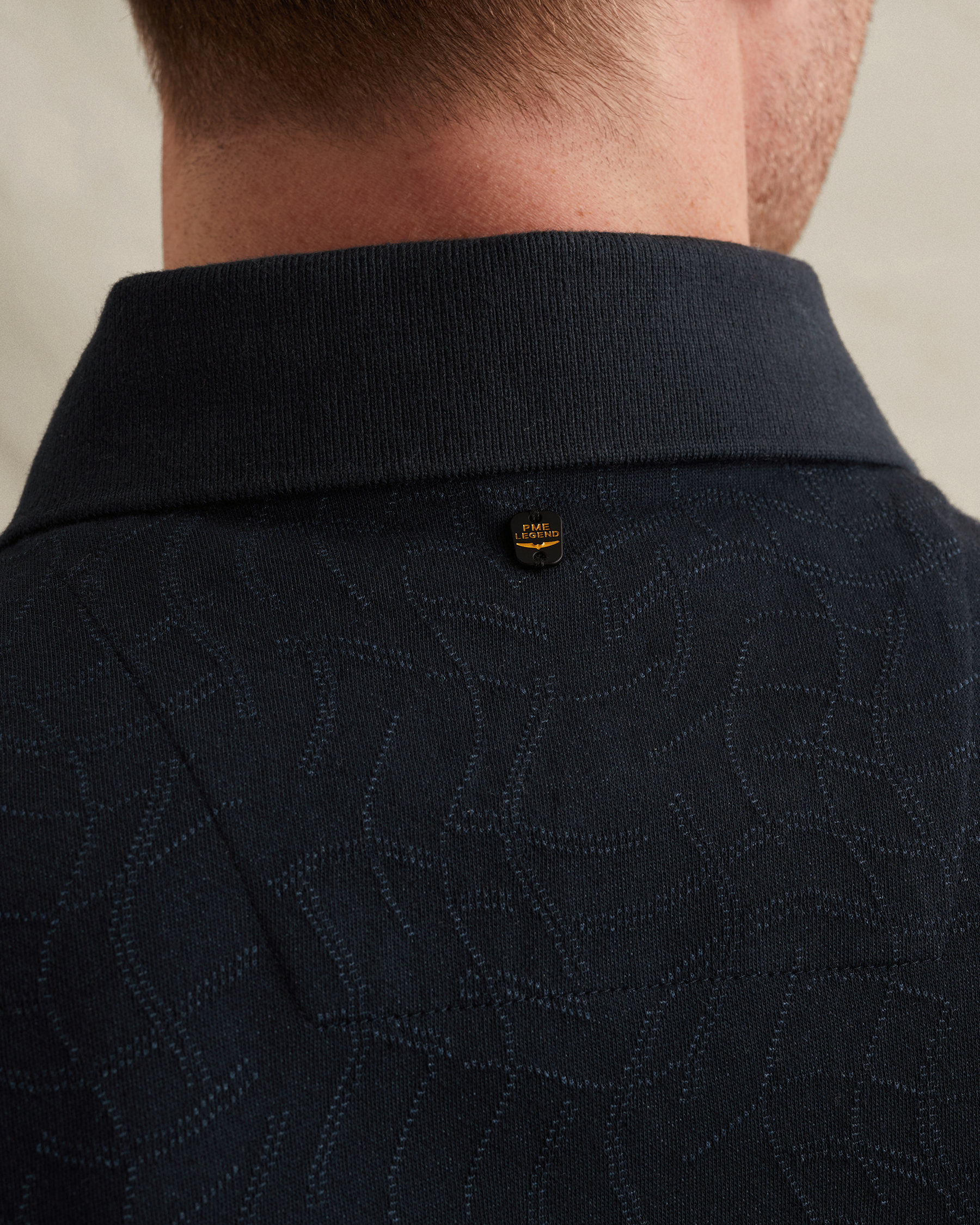 PME Legend Polo shirt in jersey with allover jacquard patternx