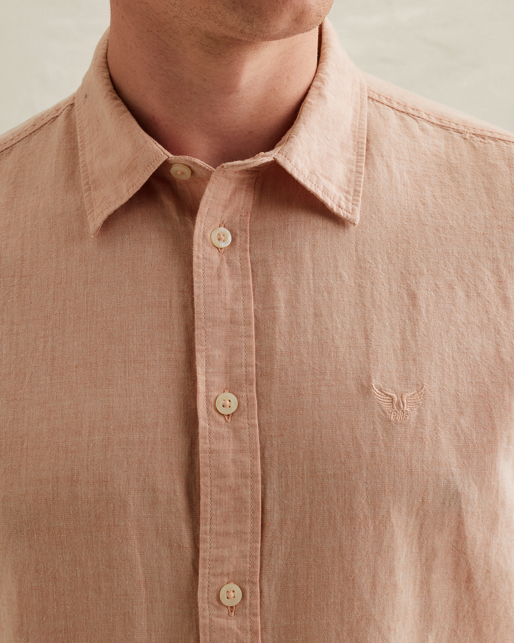 PME Legend Cotton/linen shirt with embroidered logox