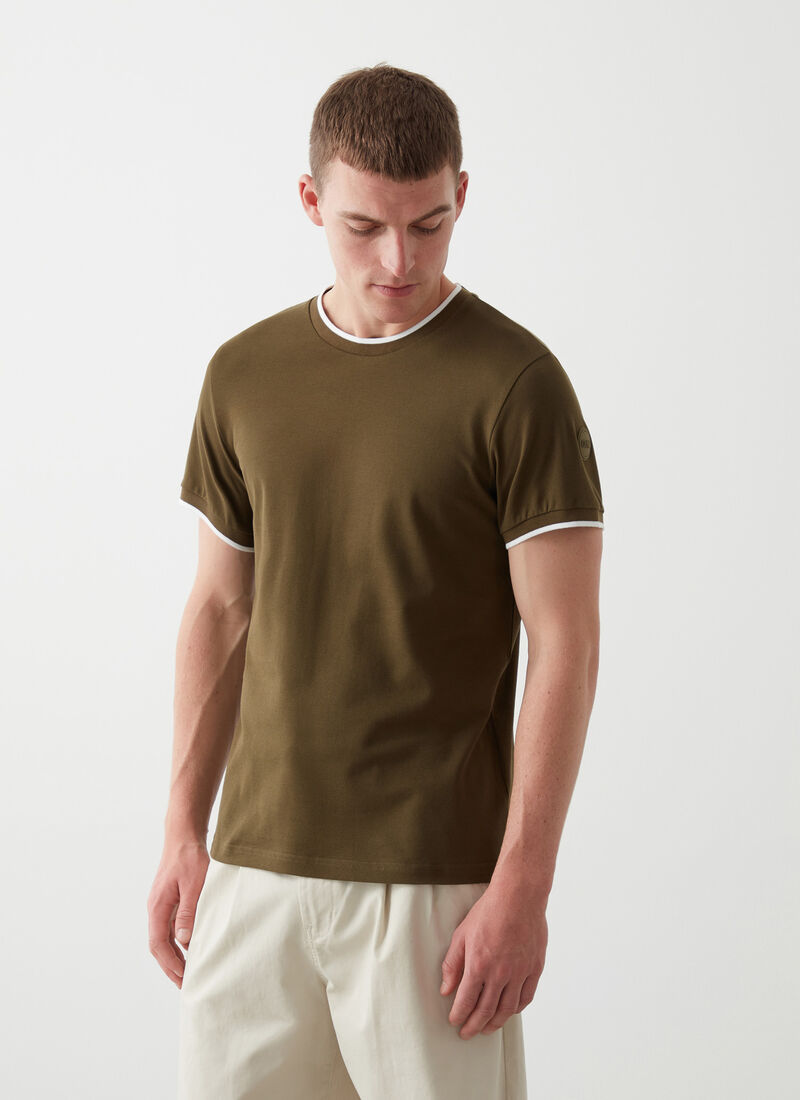 Colmar Piqué T-shirt with contrasting stripe
