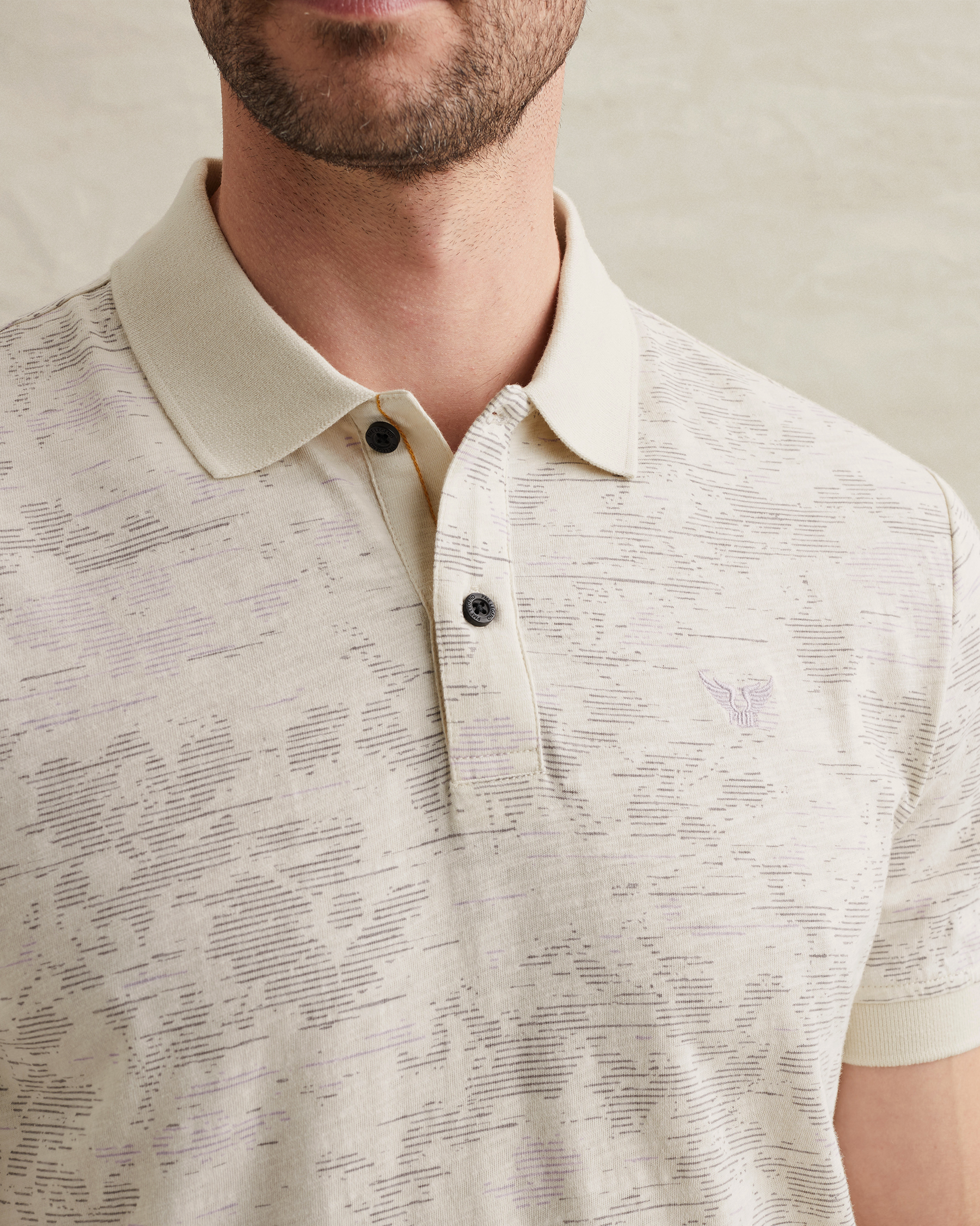 PME Legend Polo shirt in slub jersey with allover printx