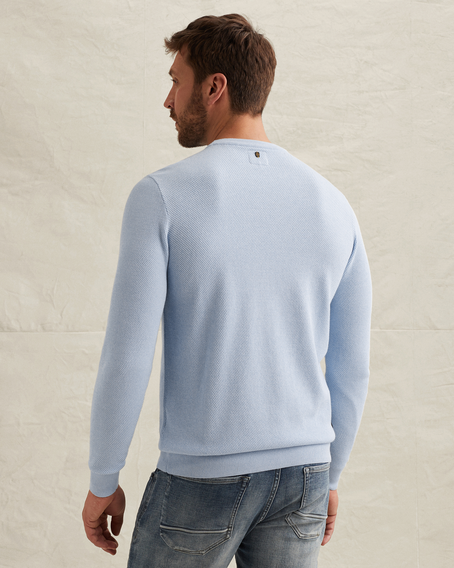 PME Legend Pullover in cotton/modal with ribbed collarx