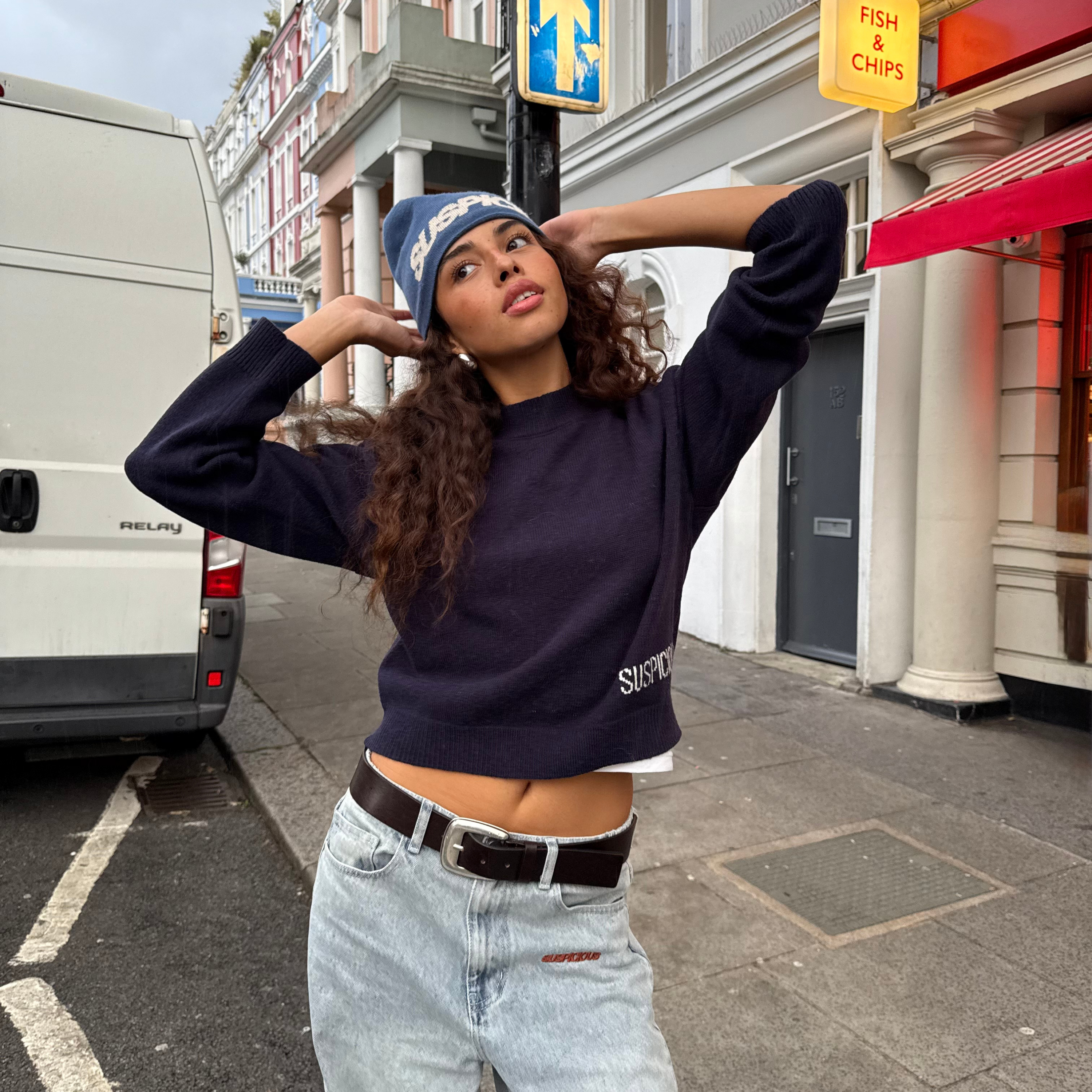 Suspicious Antwerp Winter2 / Core W High Neck Knit - Navy