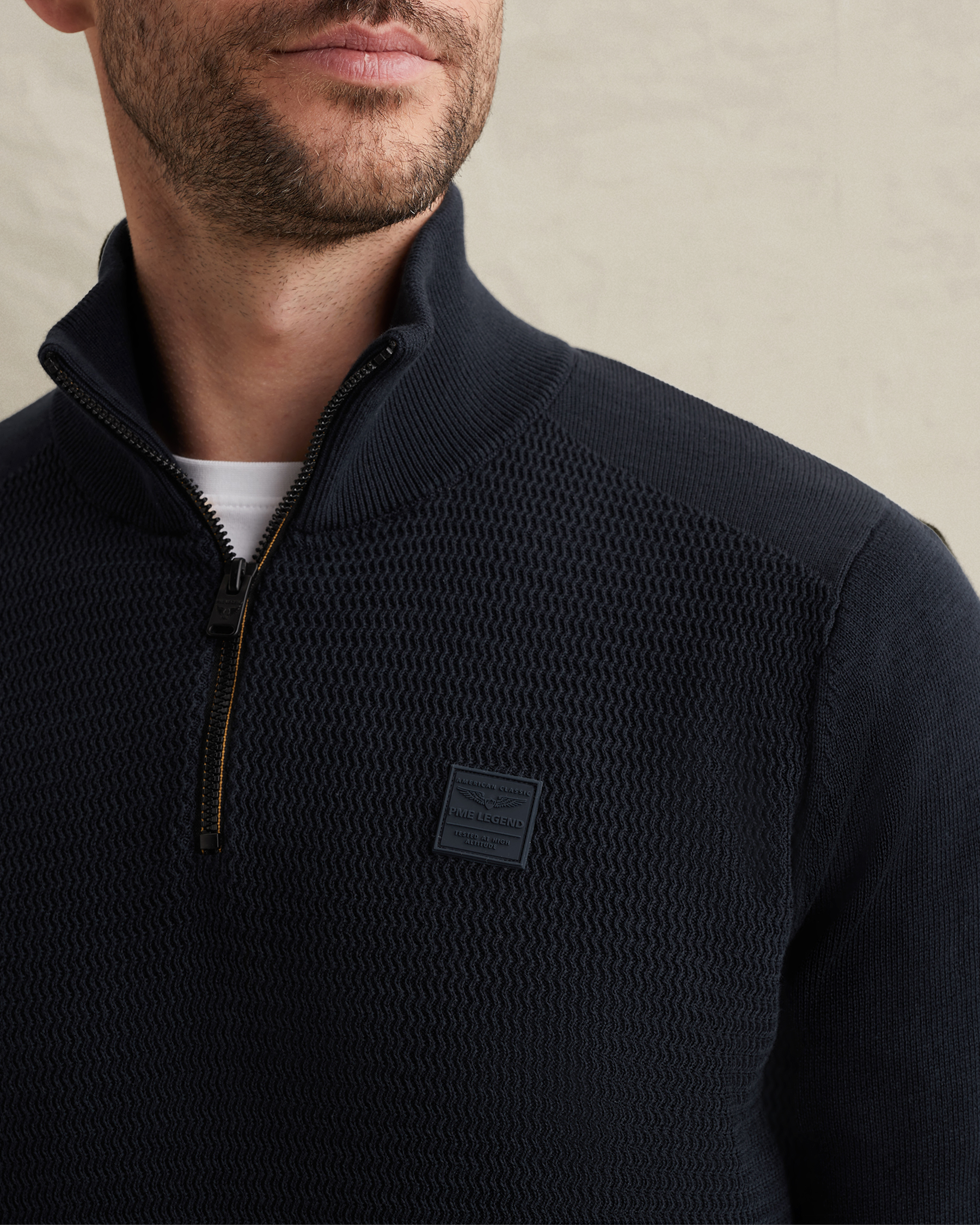 PME Legend Pullover in cotton/modal with half-zipx