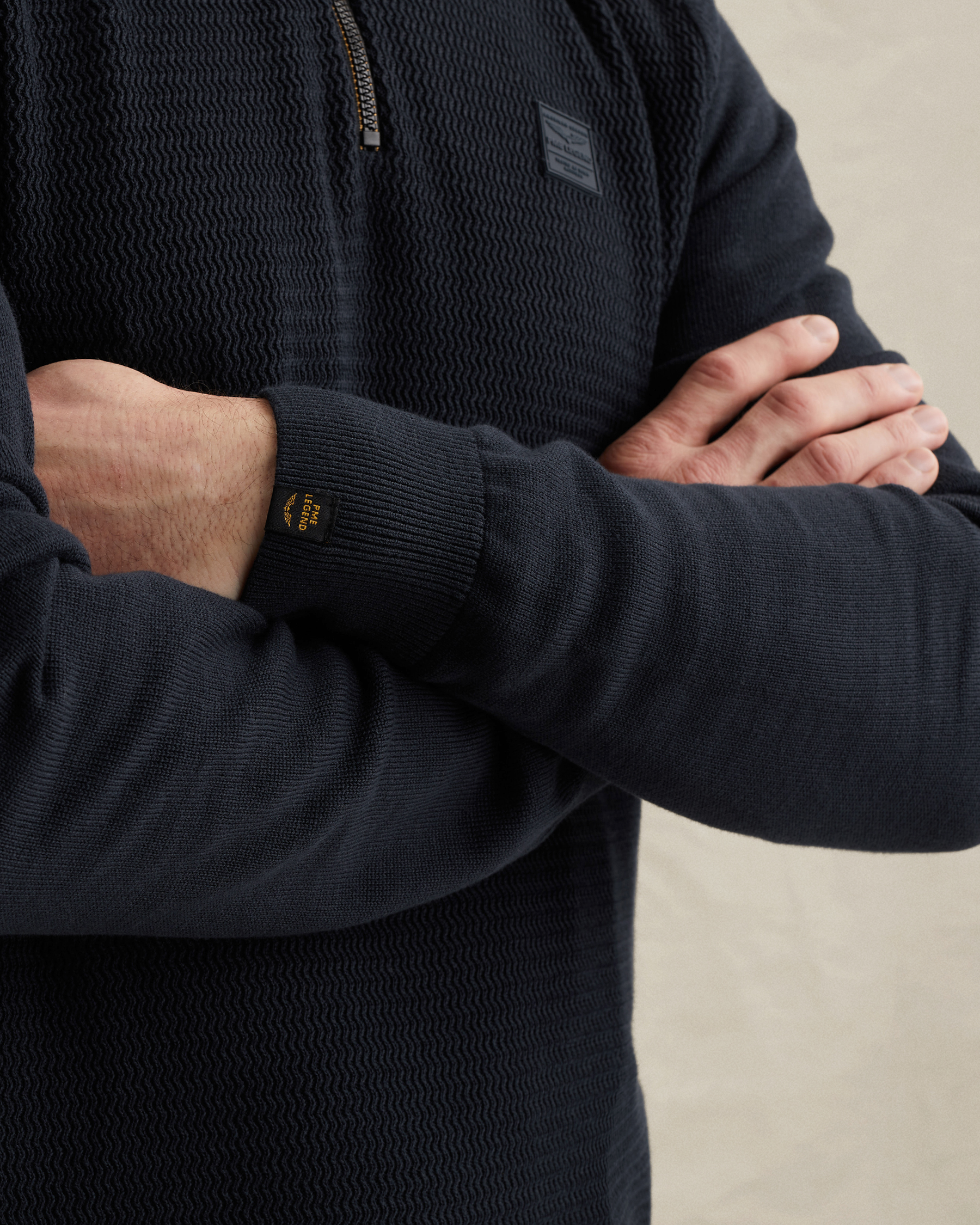 PME Legend Pullover in cotton/modal with half-zipx