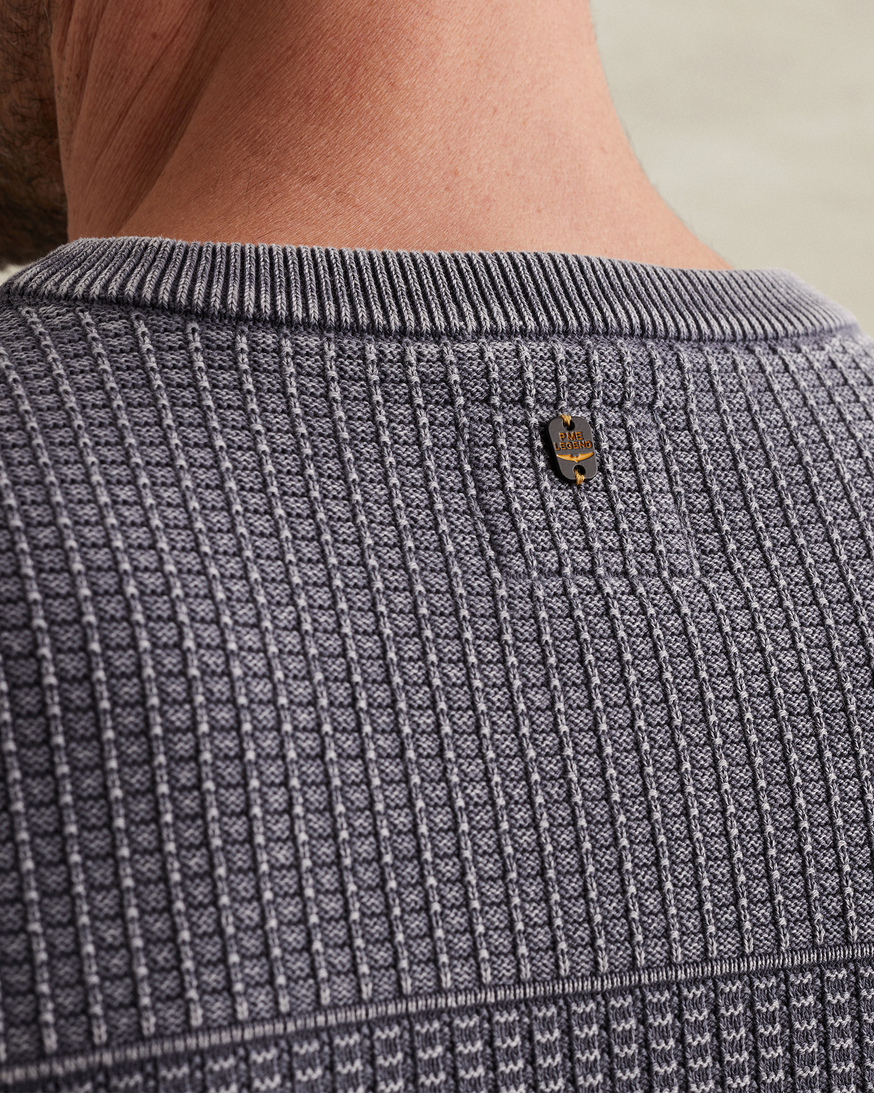PME Legend Pullover with garment-dye wash and ribbed collarx