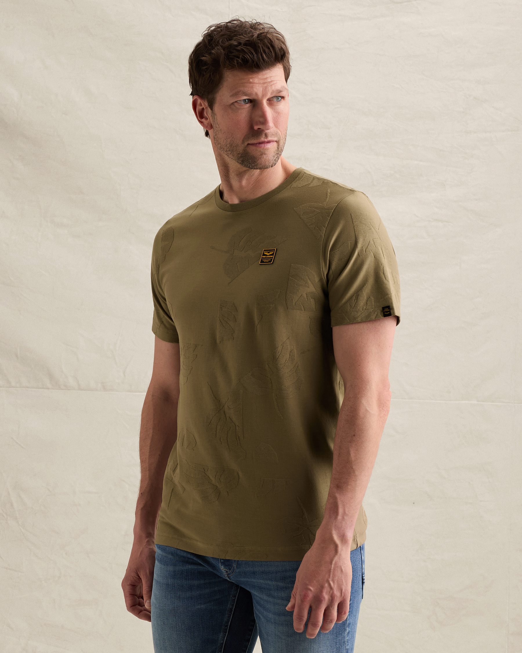 PME Legend T-shirt with allover jacquard patternx