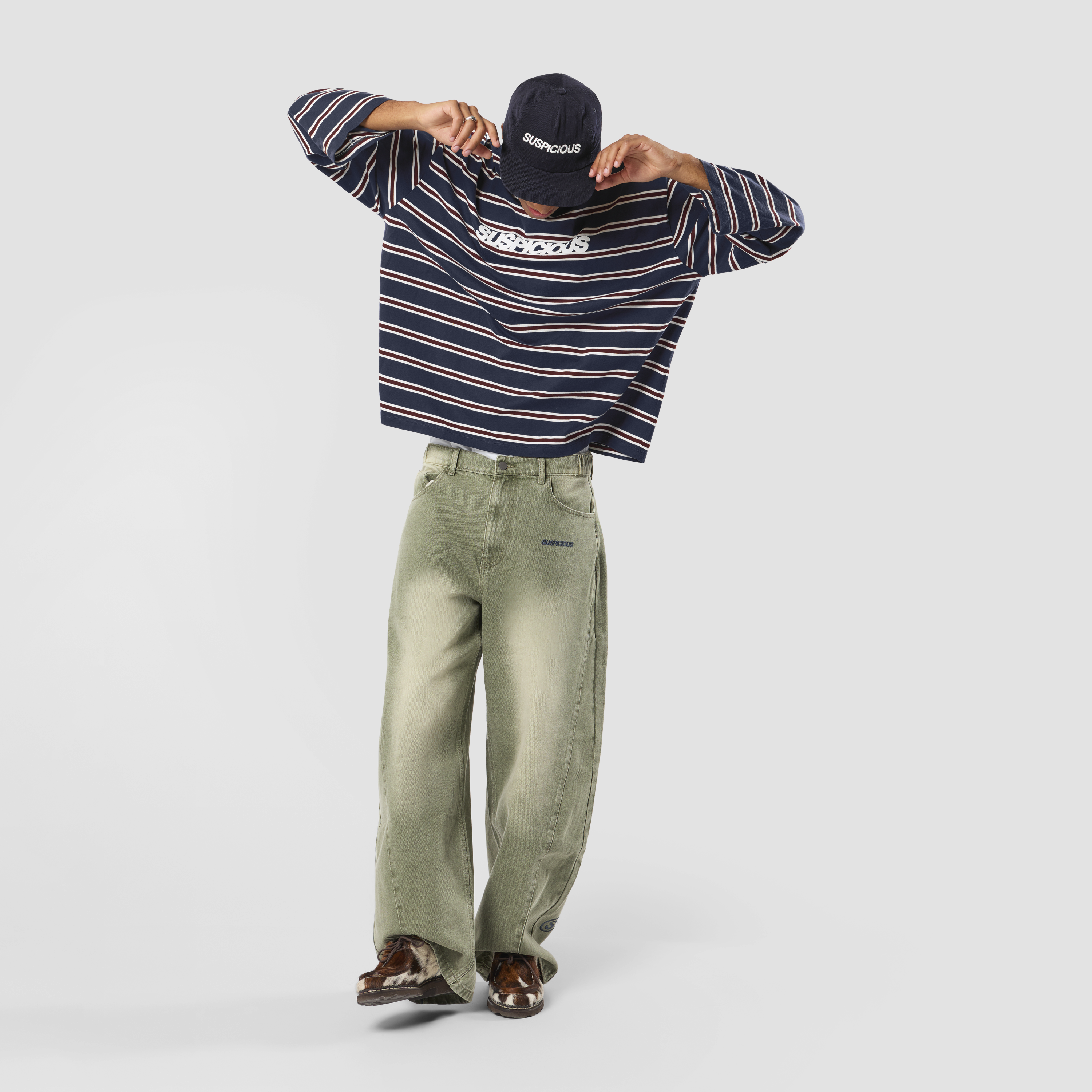 Suspicious Antwerp Winter1 / Striped Longsleeve - Navy & Red