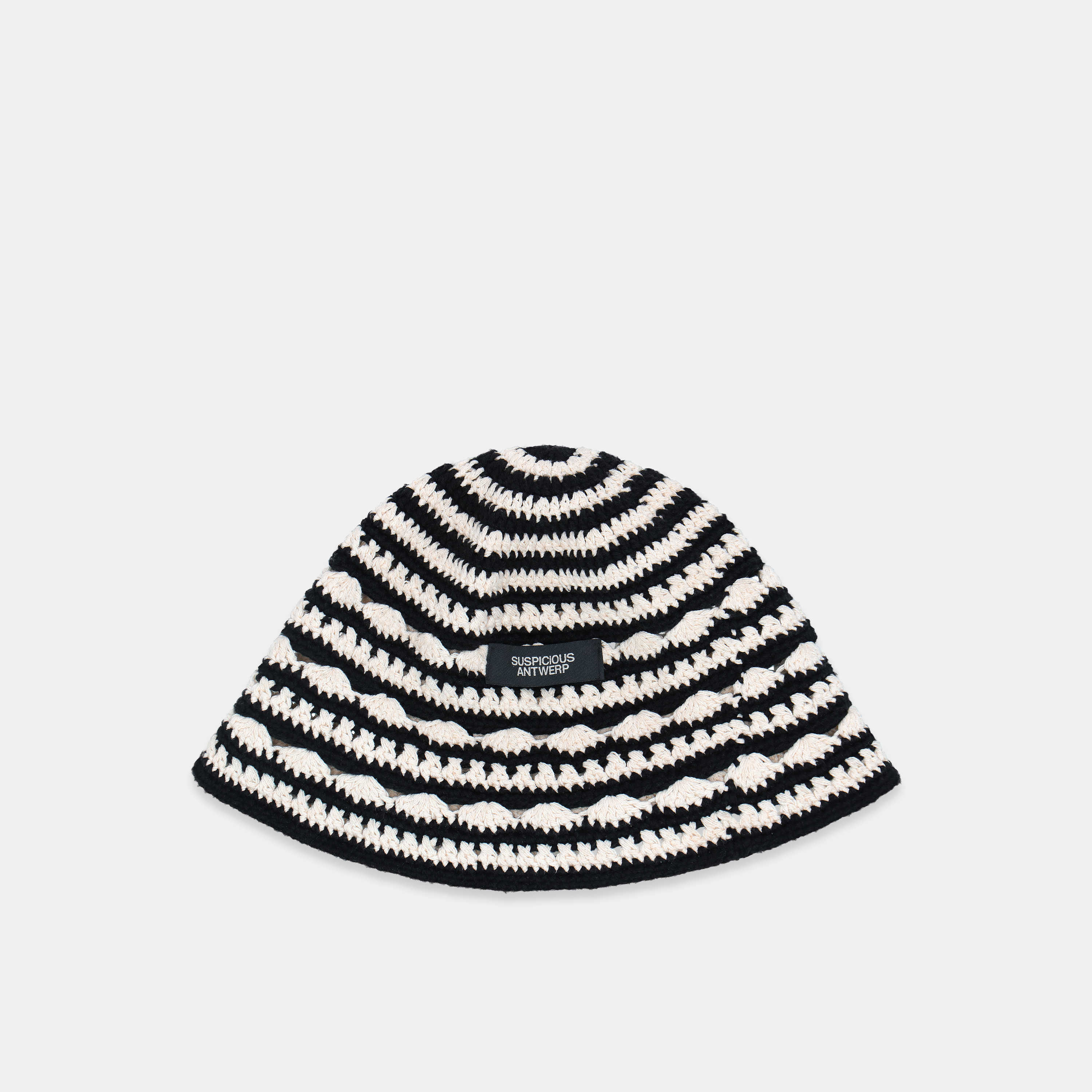 Suspicious Antwerp SS24 / The Striped Crochet Hat - Black
