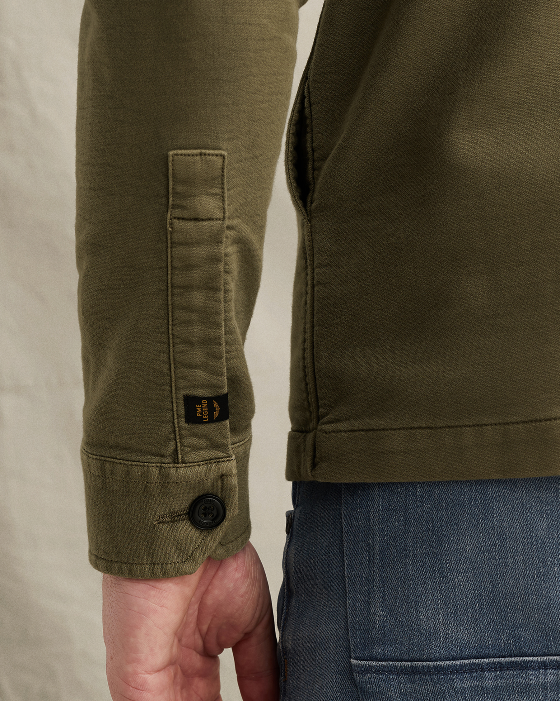 PME Legend Shirt jacket with garment-dye wash and button closurex