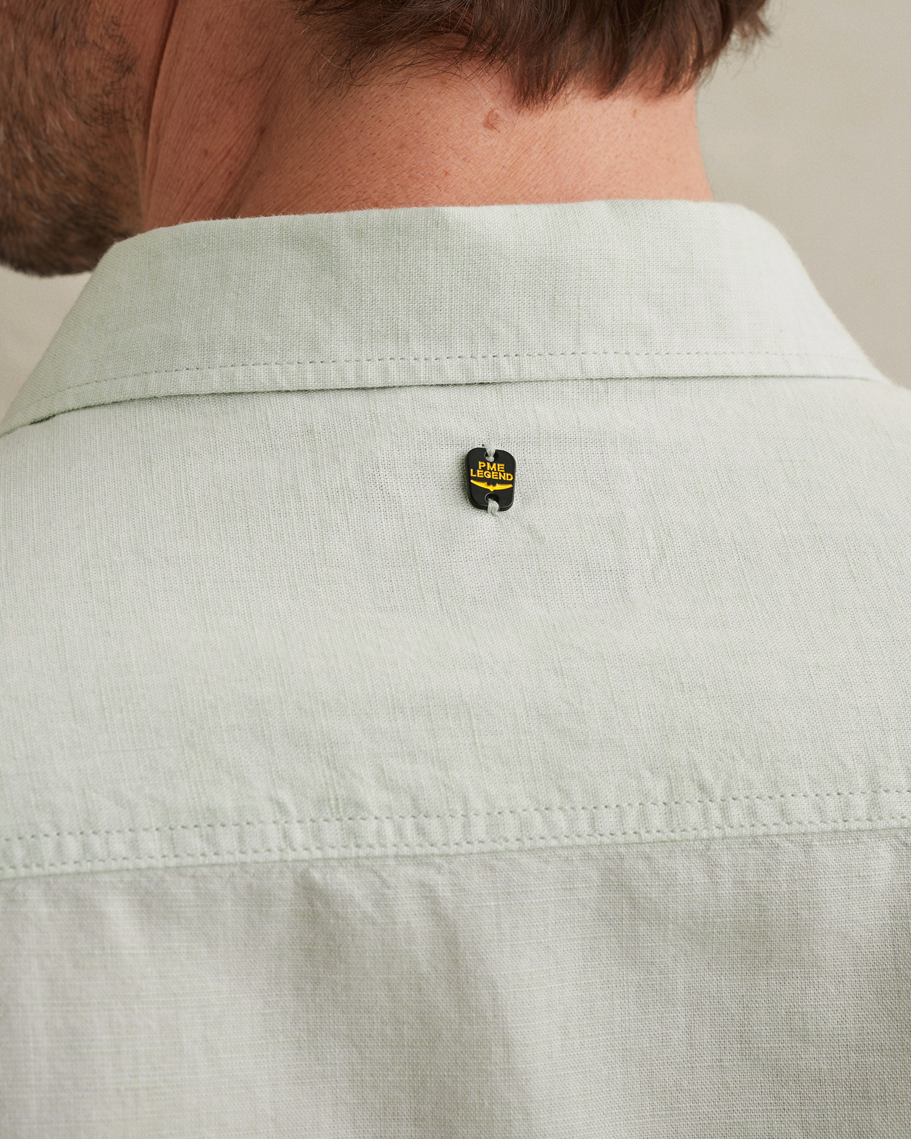 PME Legend Cotton/linen shirt with embroidered logox