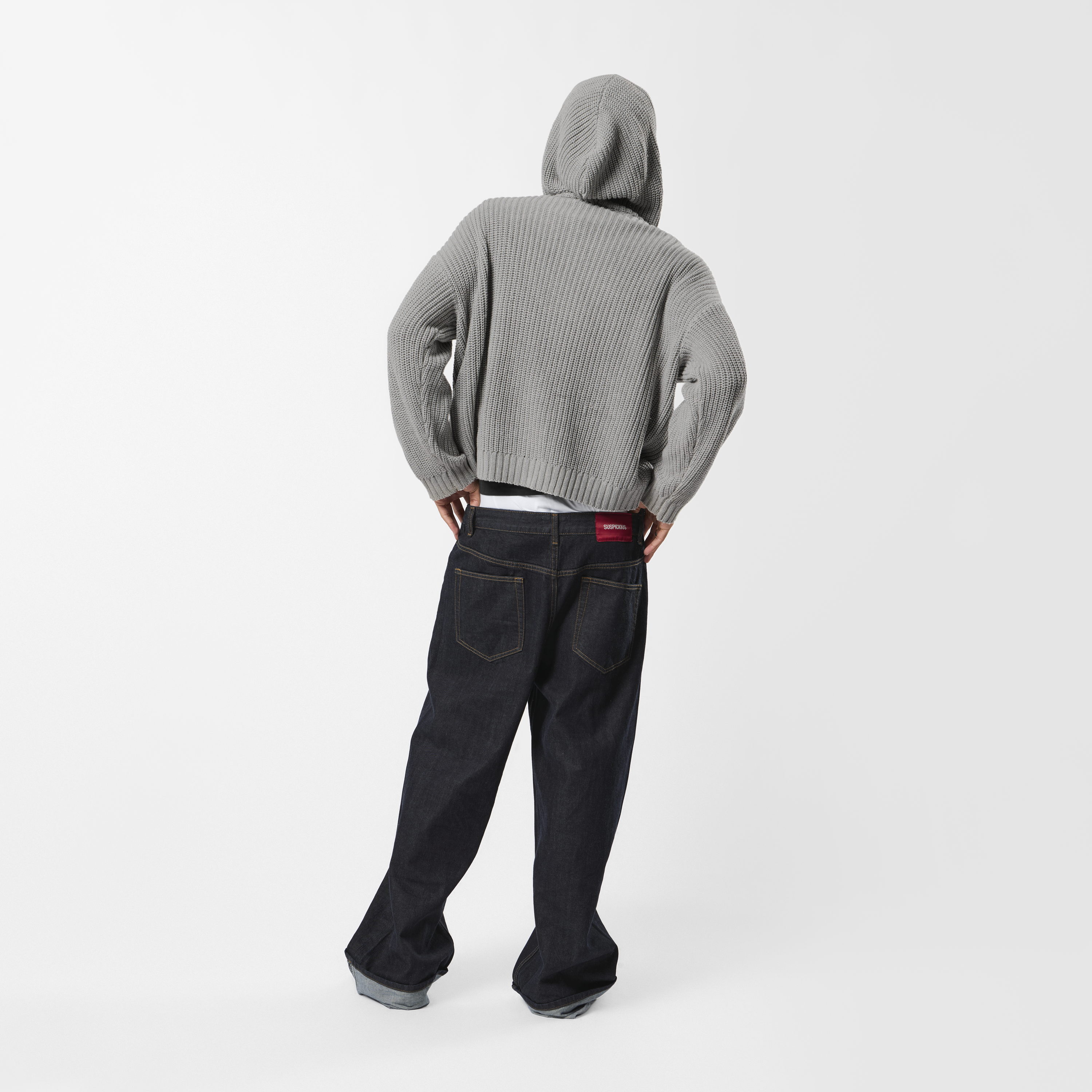 Suspicious Antwerp Fall / Core Zip-Up Knitted Hoodie - Neutral Heather
