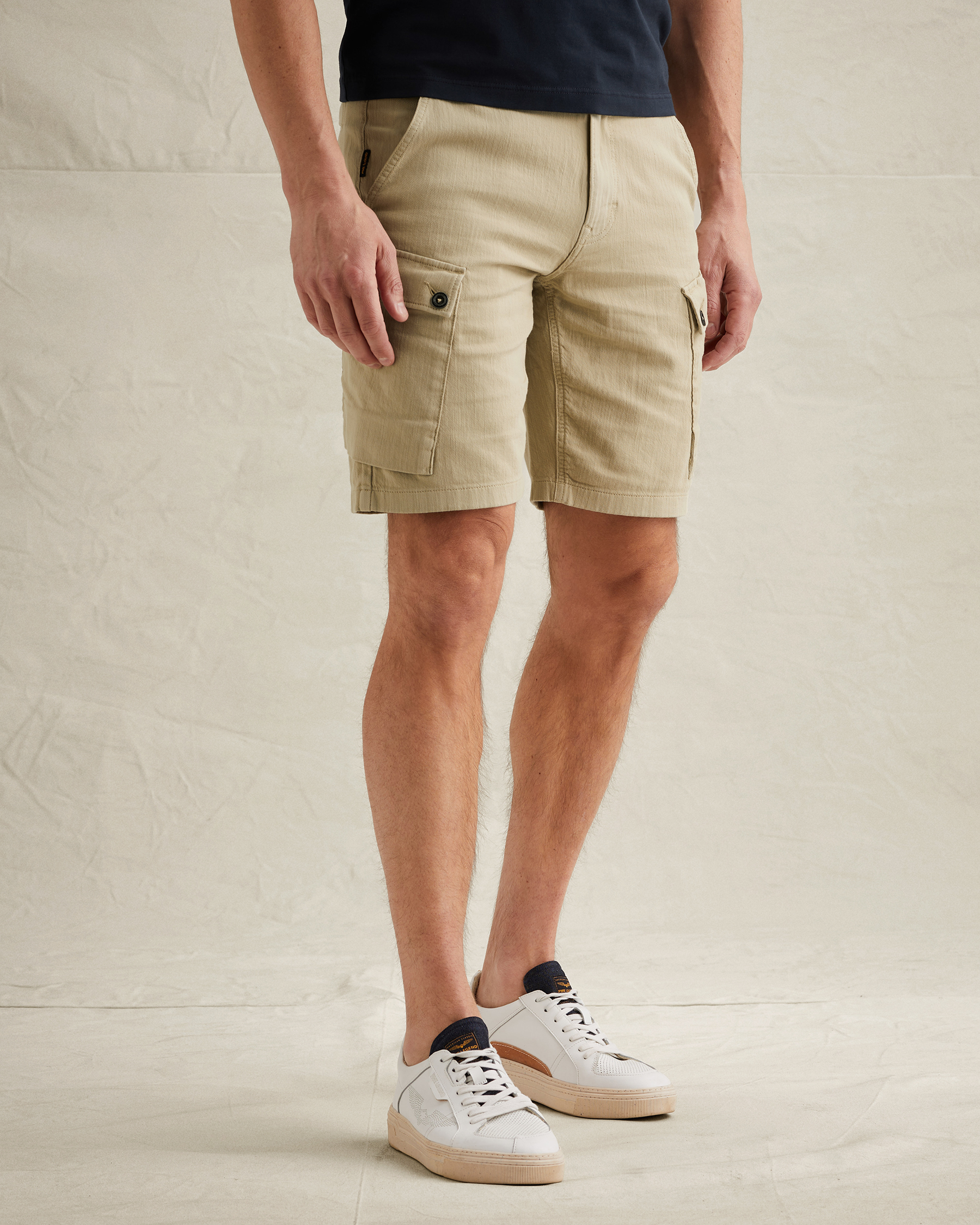PME Legend Slub twill shorts with garment-dye washx