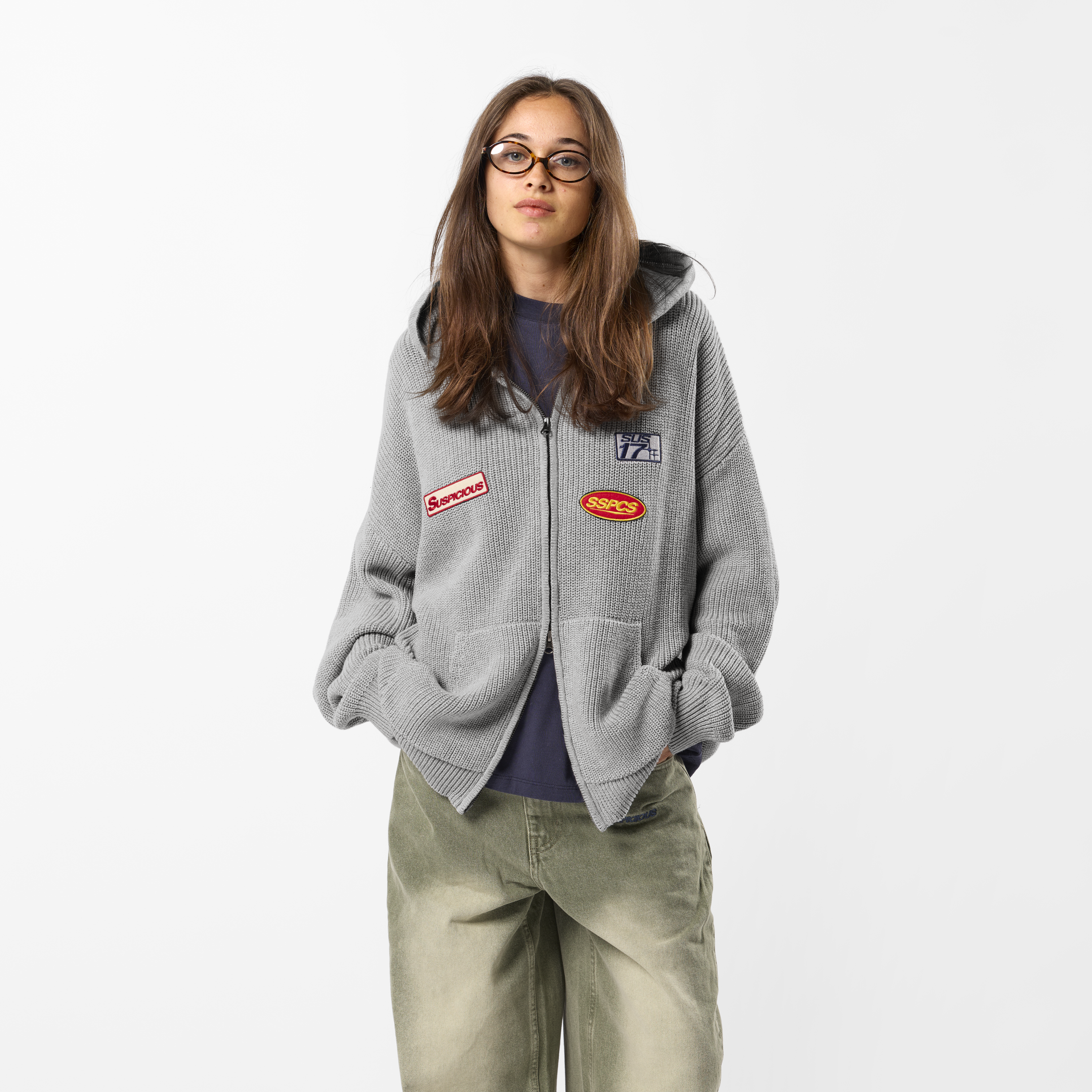 Suspicious Antwerp Winter3 / Patch Patrol Vintage Zip-Up - Neutral Heather