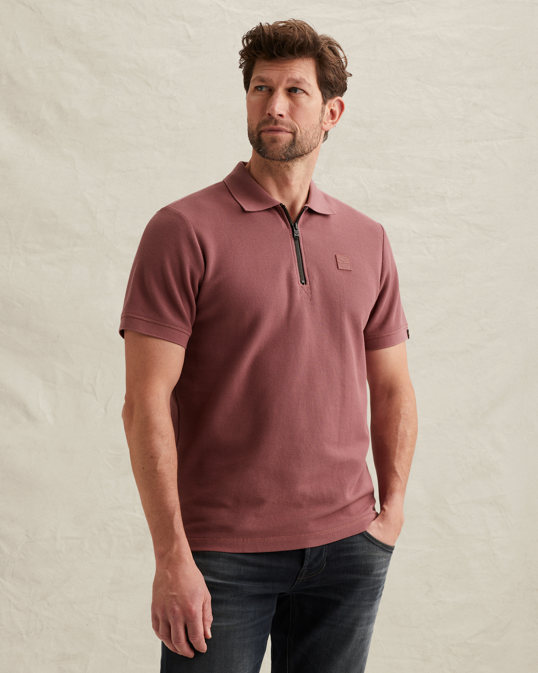 PME Legend Polo shirt with waffle texture and ribbed collarx